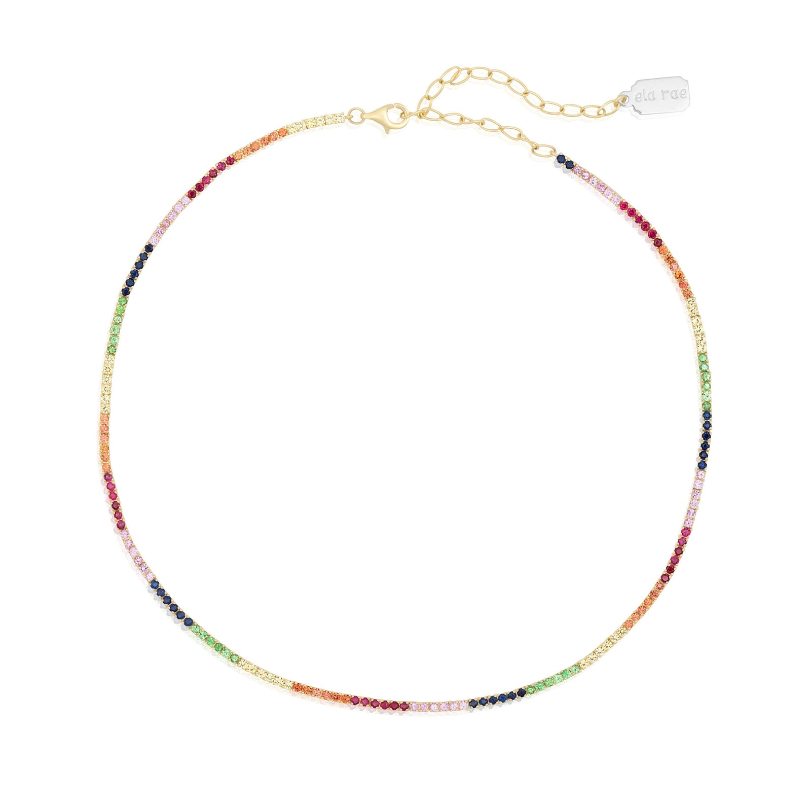 multi sapphire tennis necklace