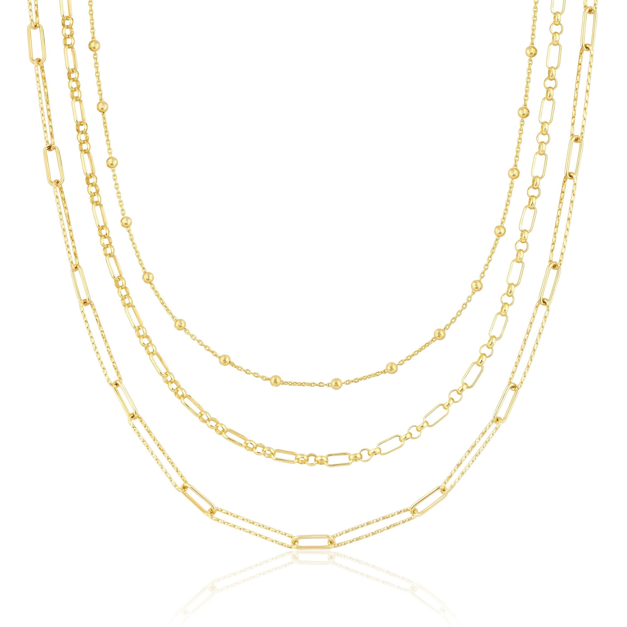 three layer chain | triple round & oval