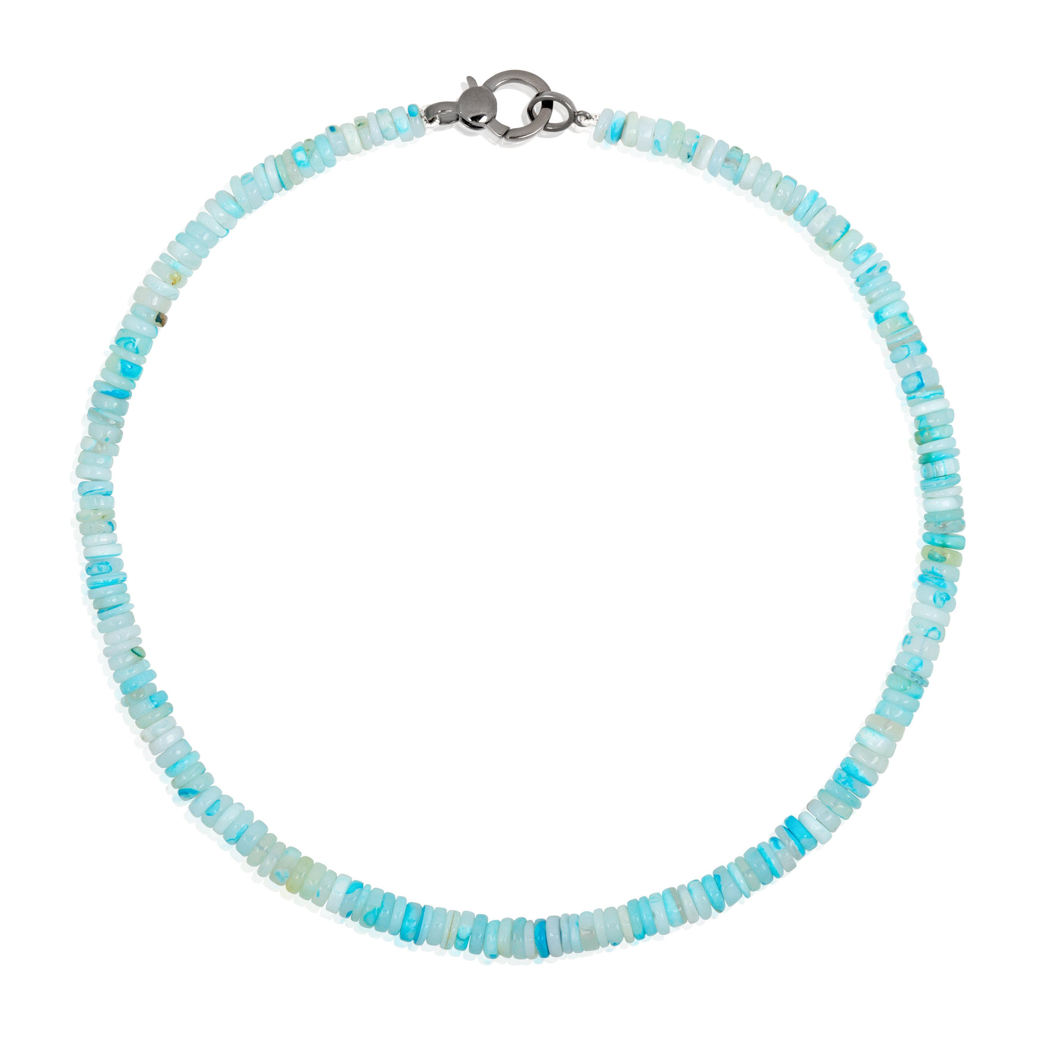 Australian Opal Beaded Candy Necklace, Griege Base with Color Play, 14 –  Brittany Myra Jewelry