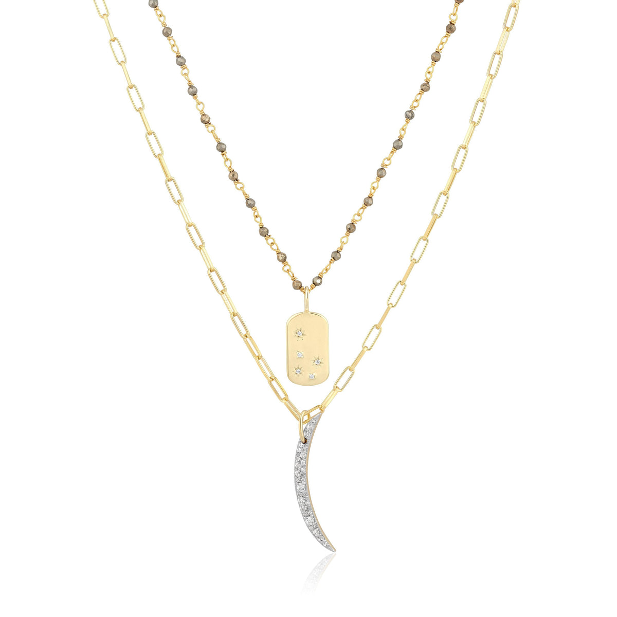 double layer | starburst tag &amp; moon sliver