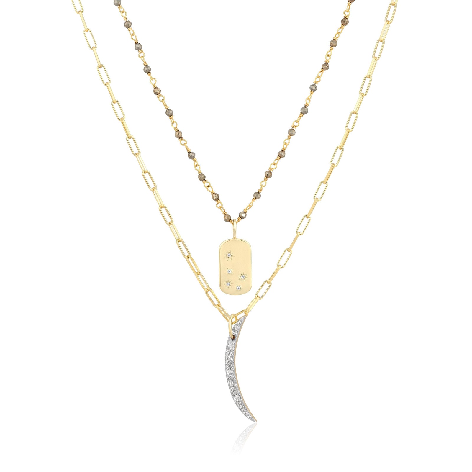 double layer | starburst tag & moon sliver