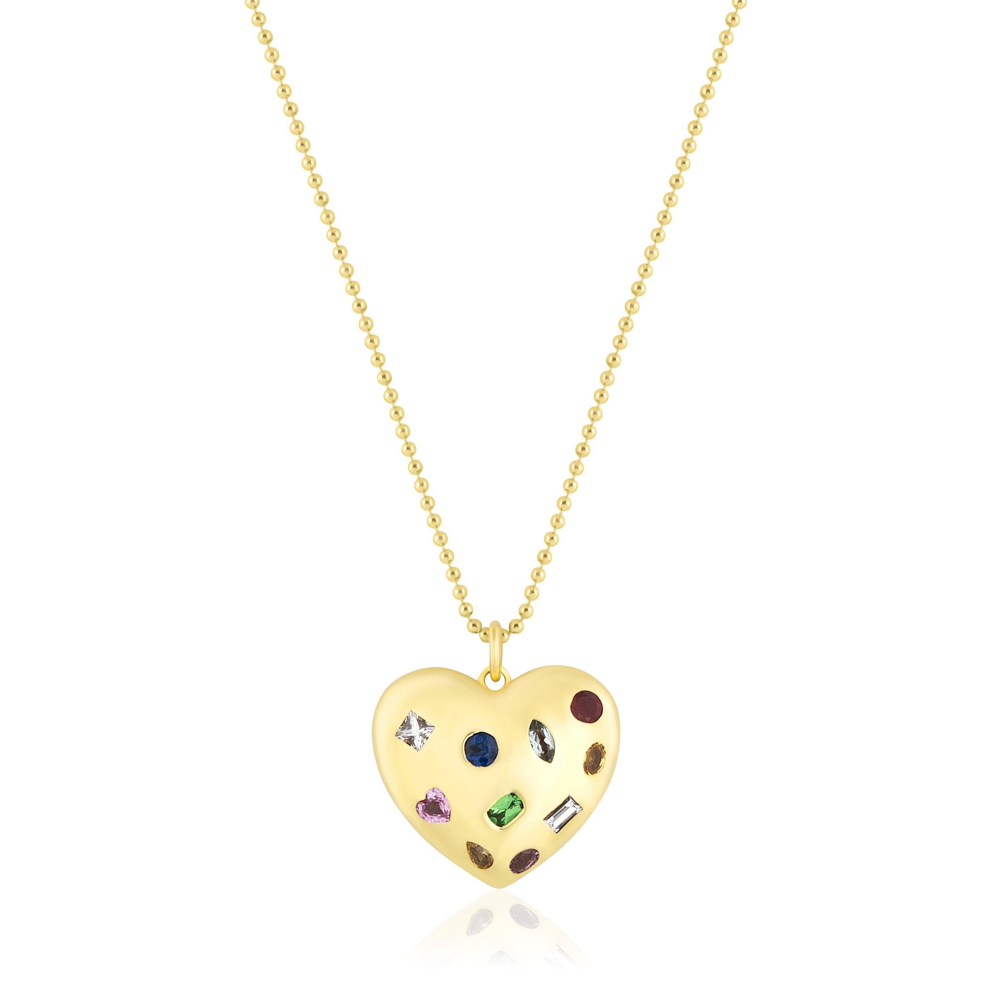 puffy heart necklace