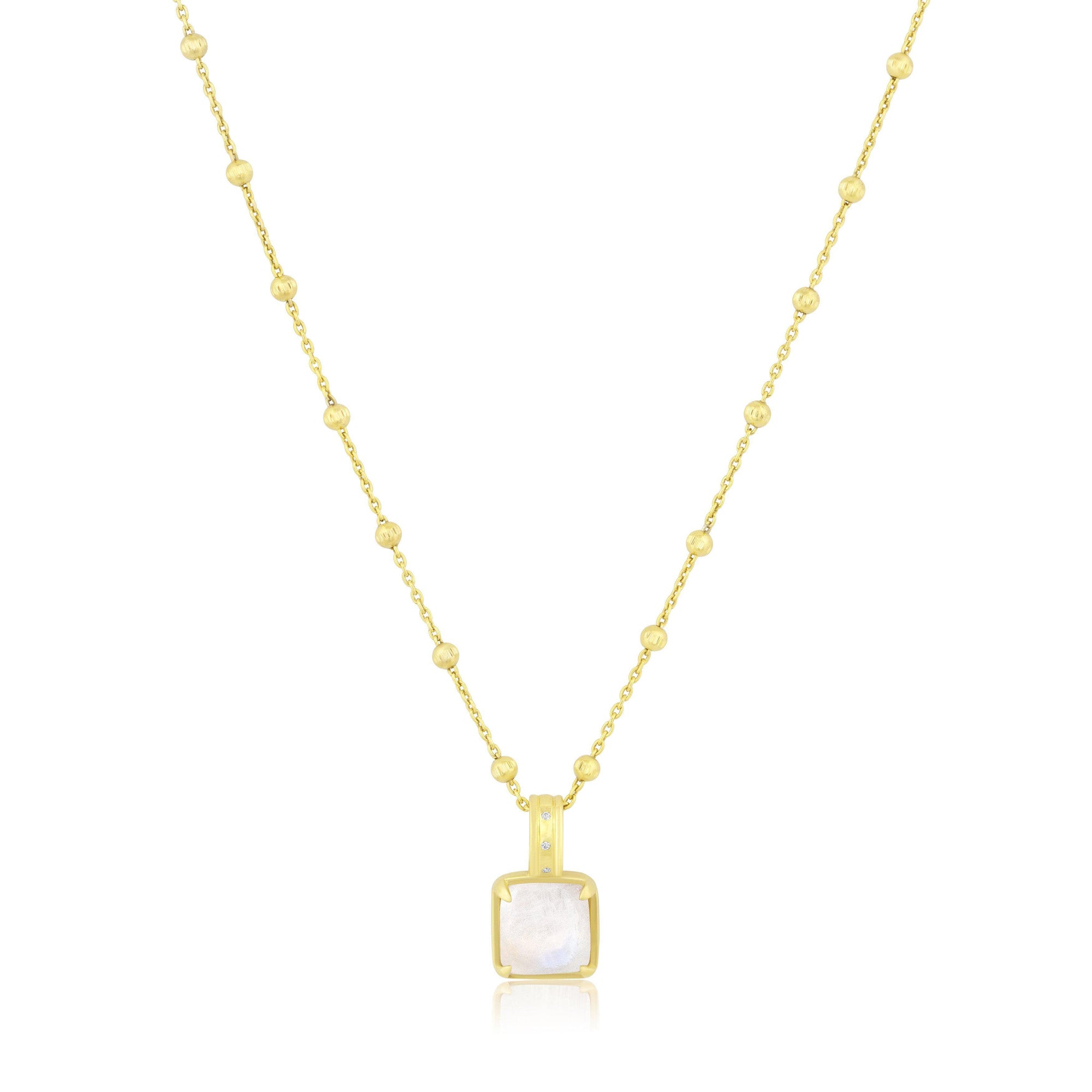 square gemstone necklace