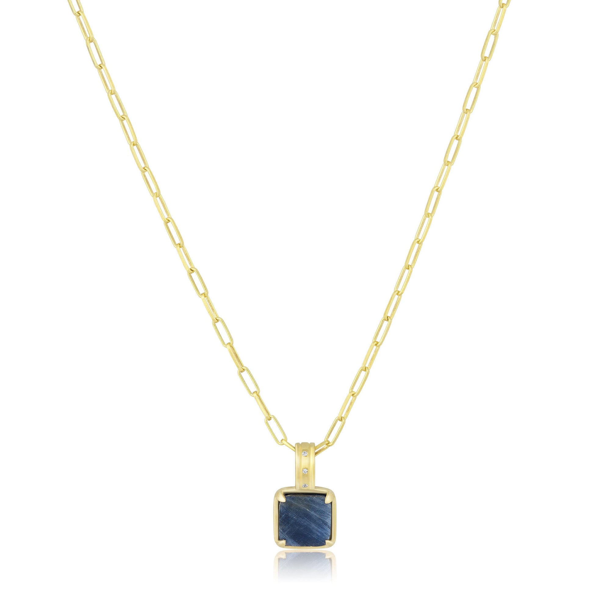 square gemstone necklace