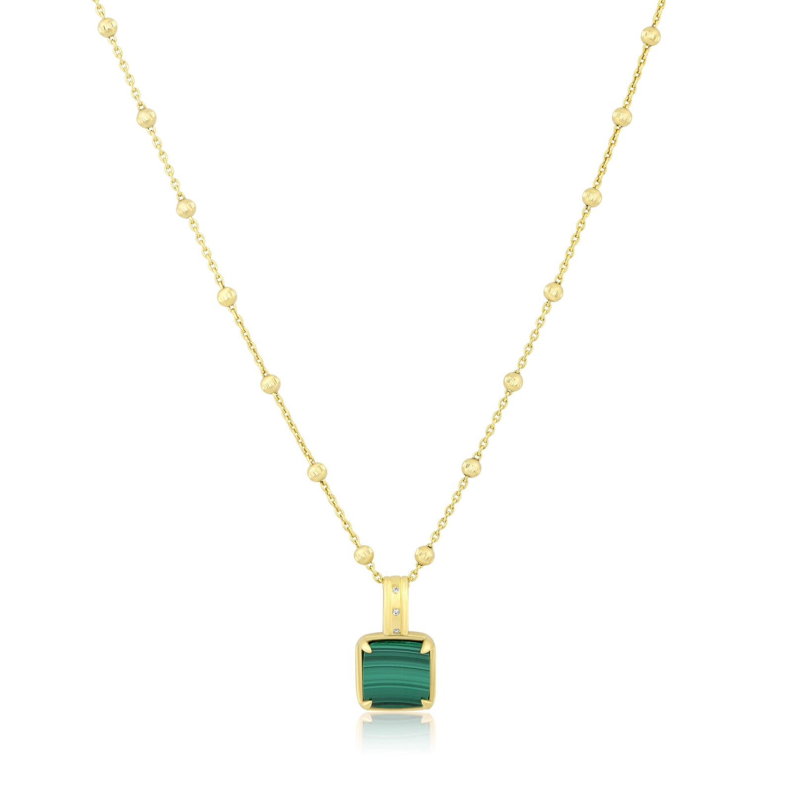 square gemstone necklace
