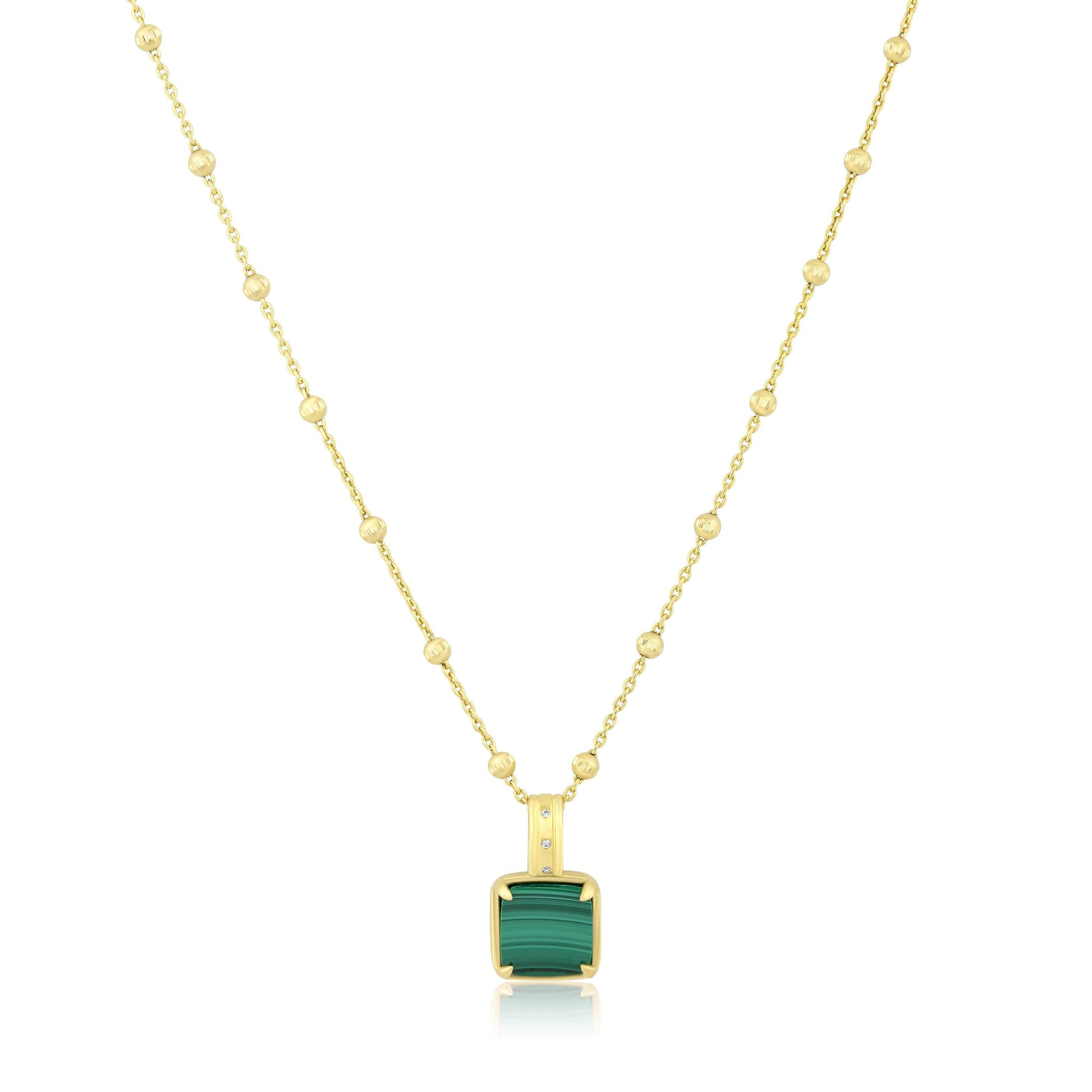 square gemstone necklace