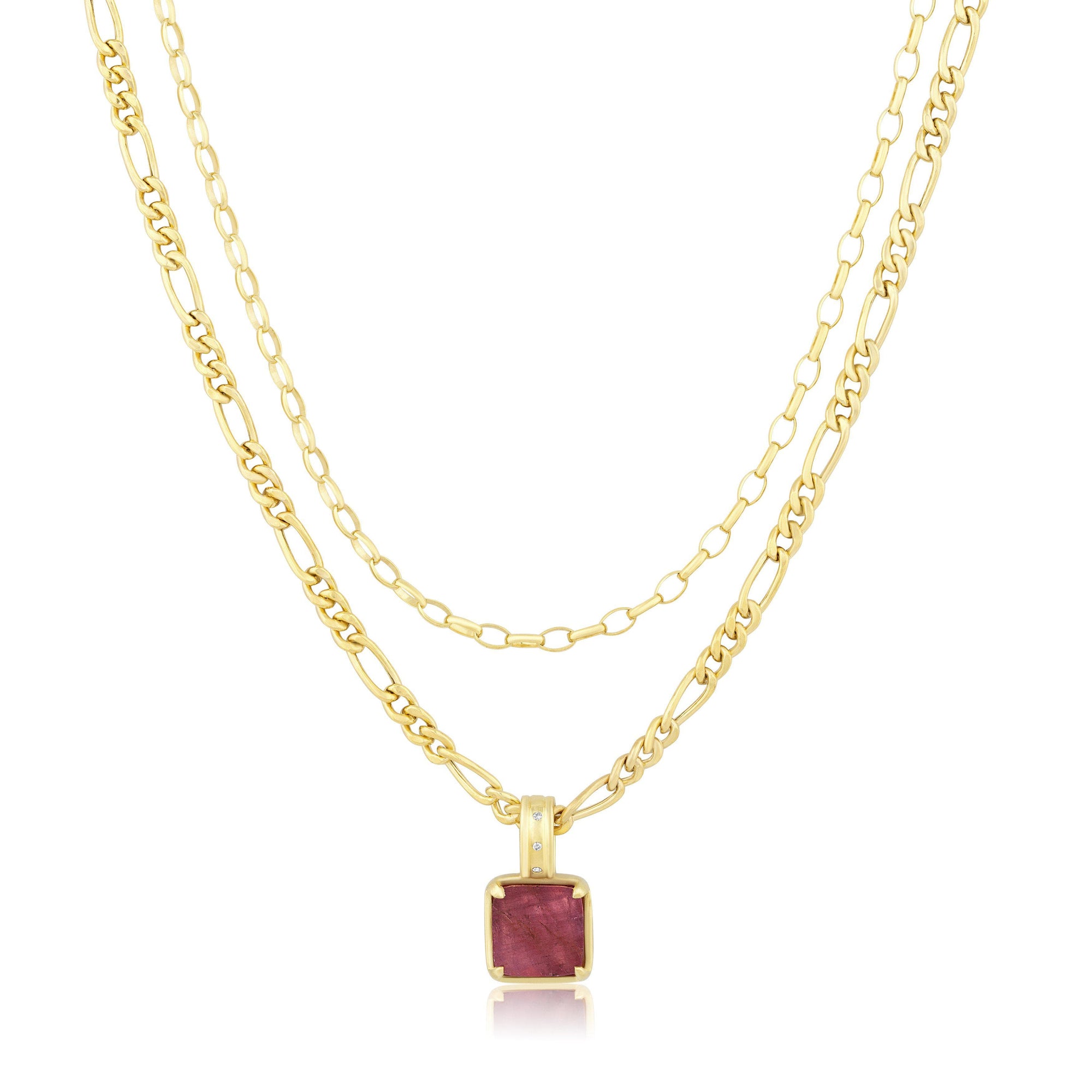 square gemstone | double layer figaro