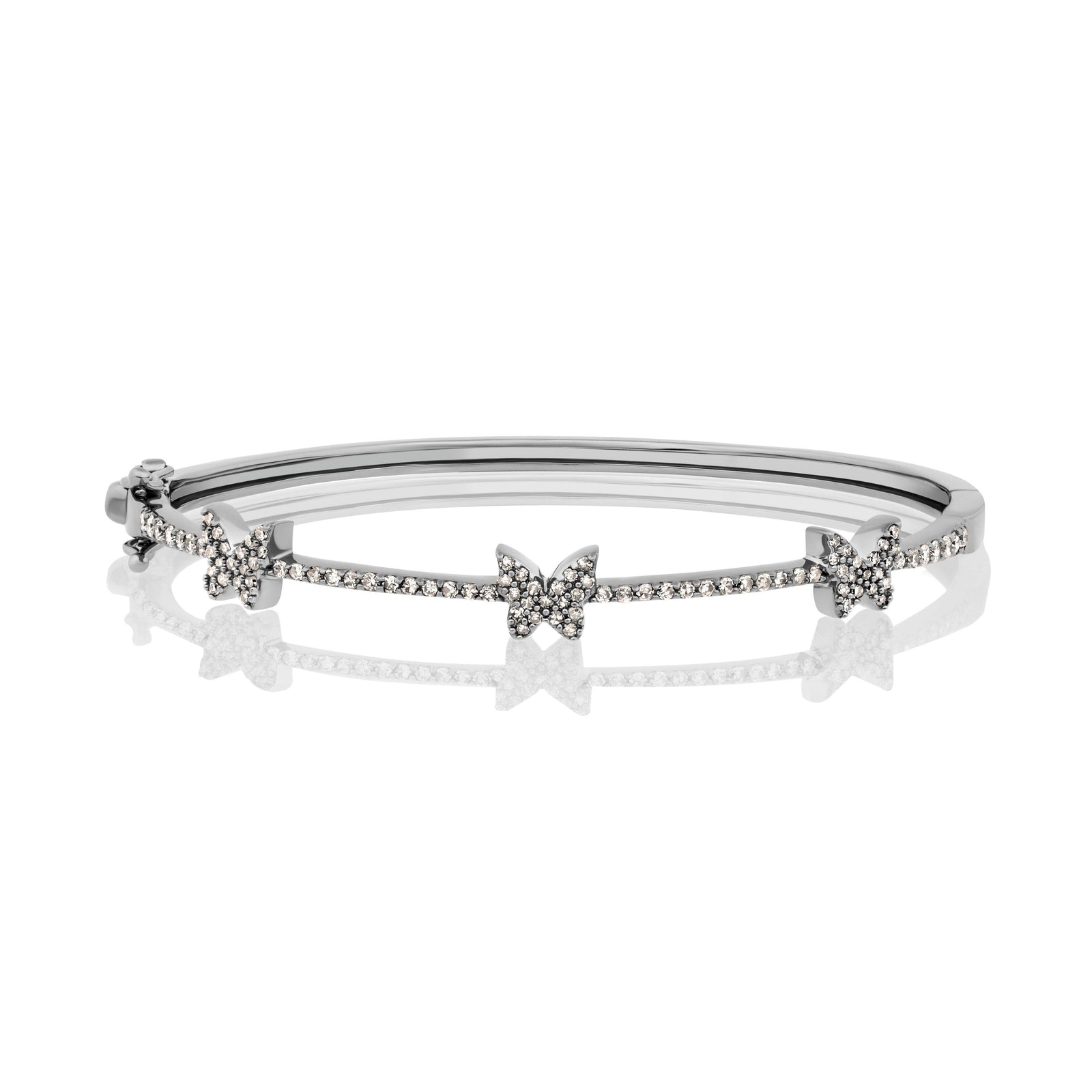 triple butterfly diamond bangle