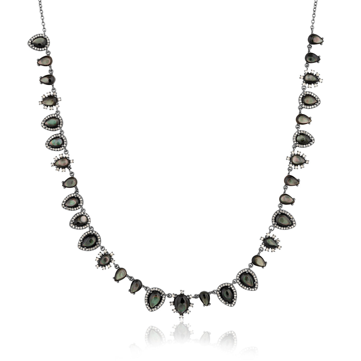 mother of pearl diamond collar