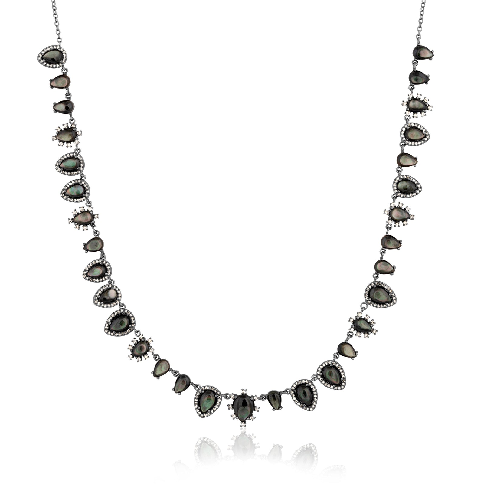 mother of pearl diamond collar