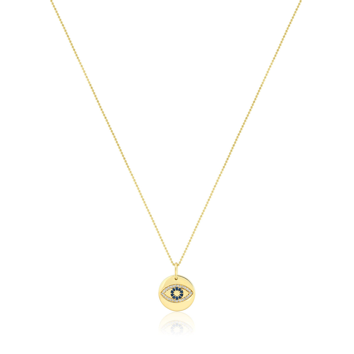 evil eye disc charm necklace