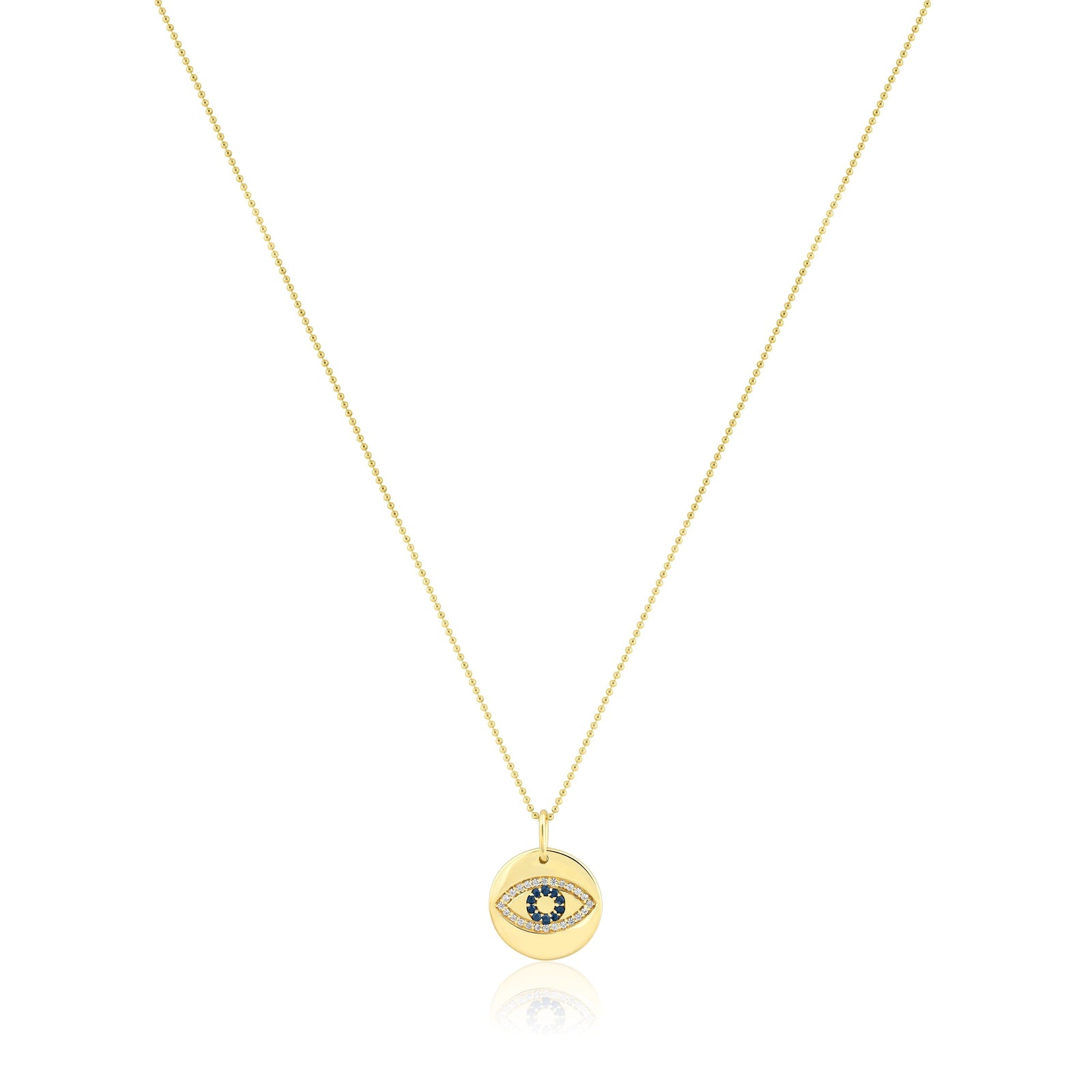 evil eye disc charm necklace