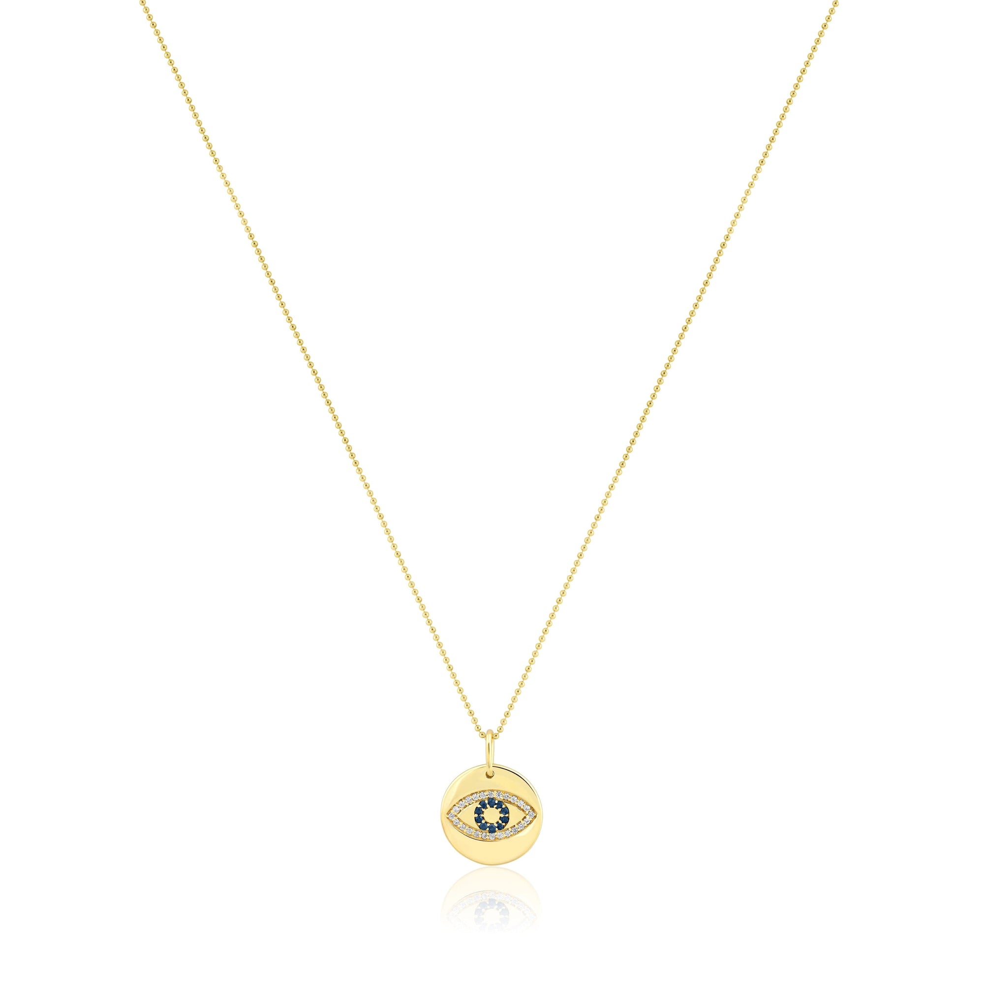 evil eye disc charm necklace