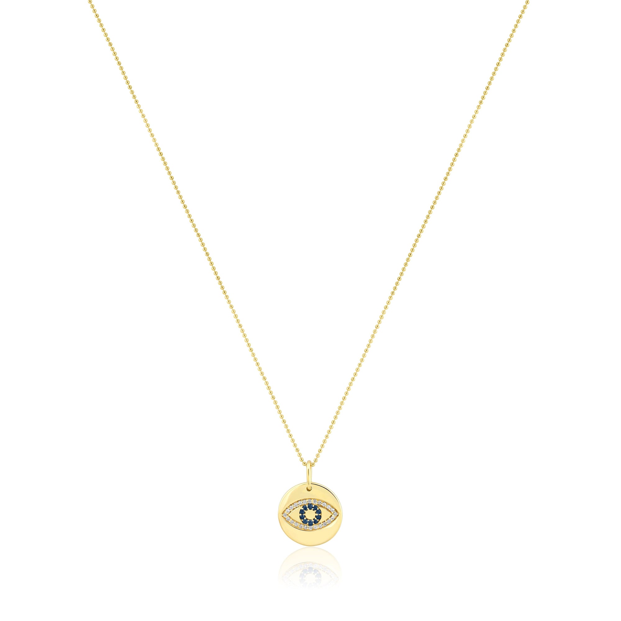 evil eye disc charm necklace