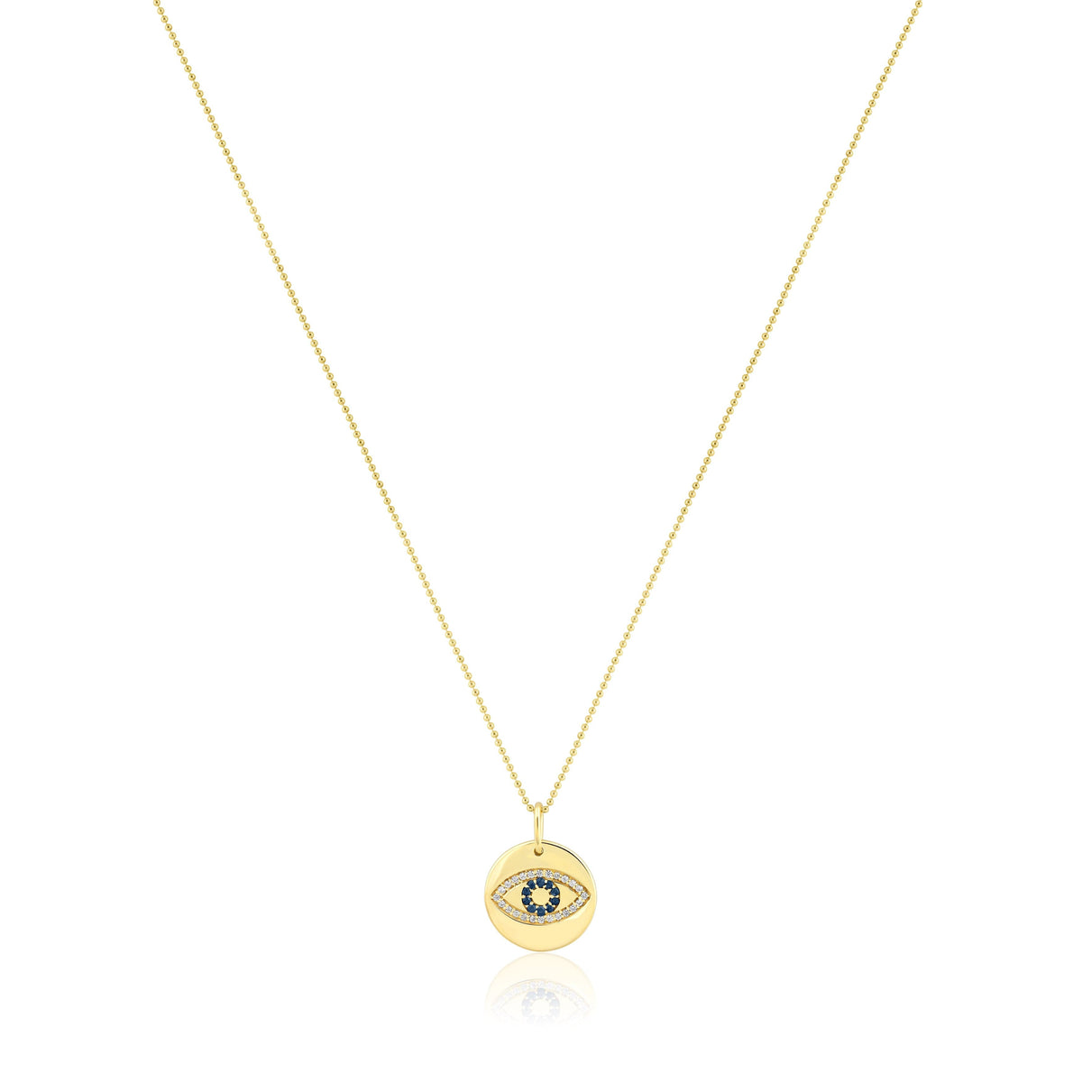 evil eye disc charm necklace