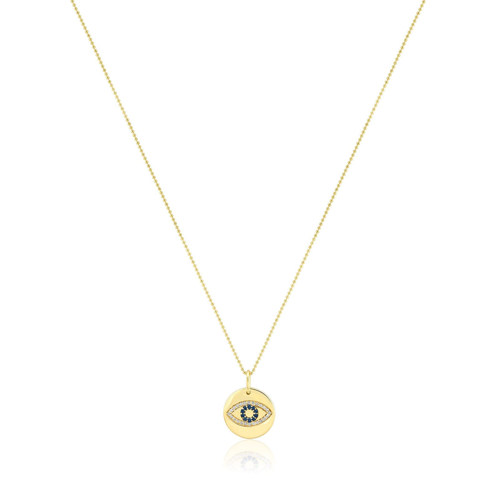 evil eye disc charm necklace