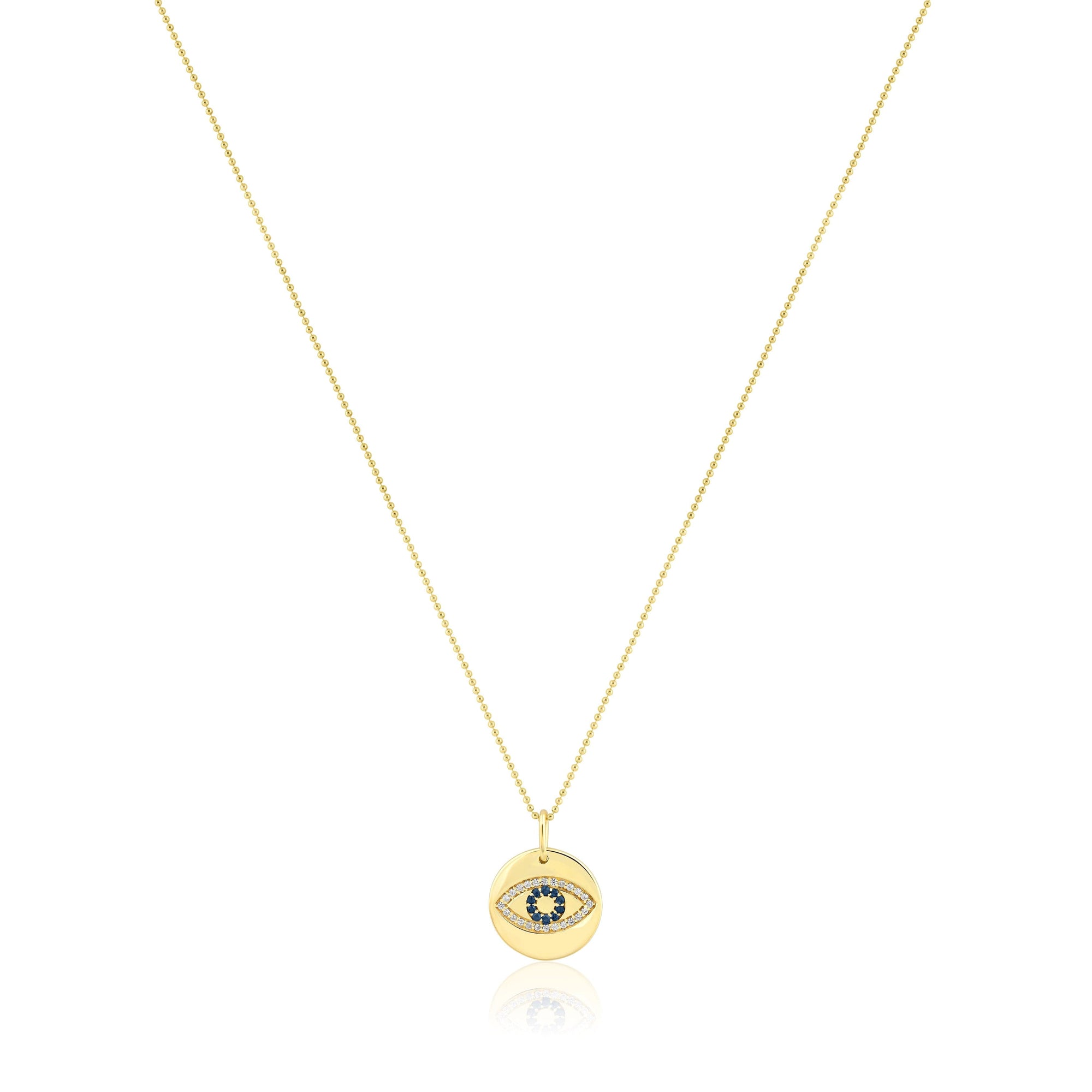 evil eye disc charm necklace