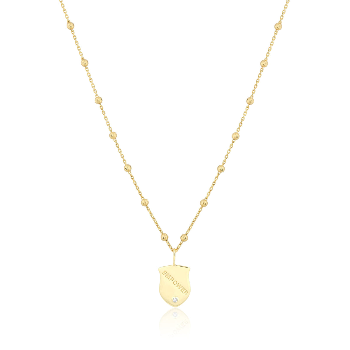 empower shield charm necklace