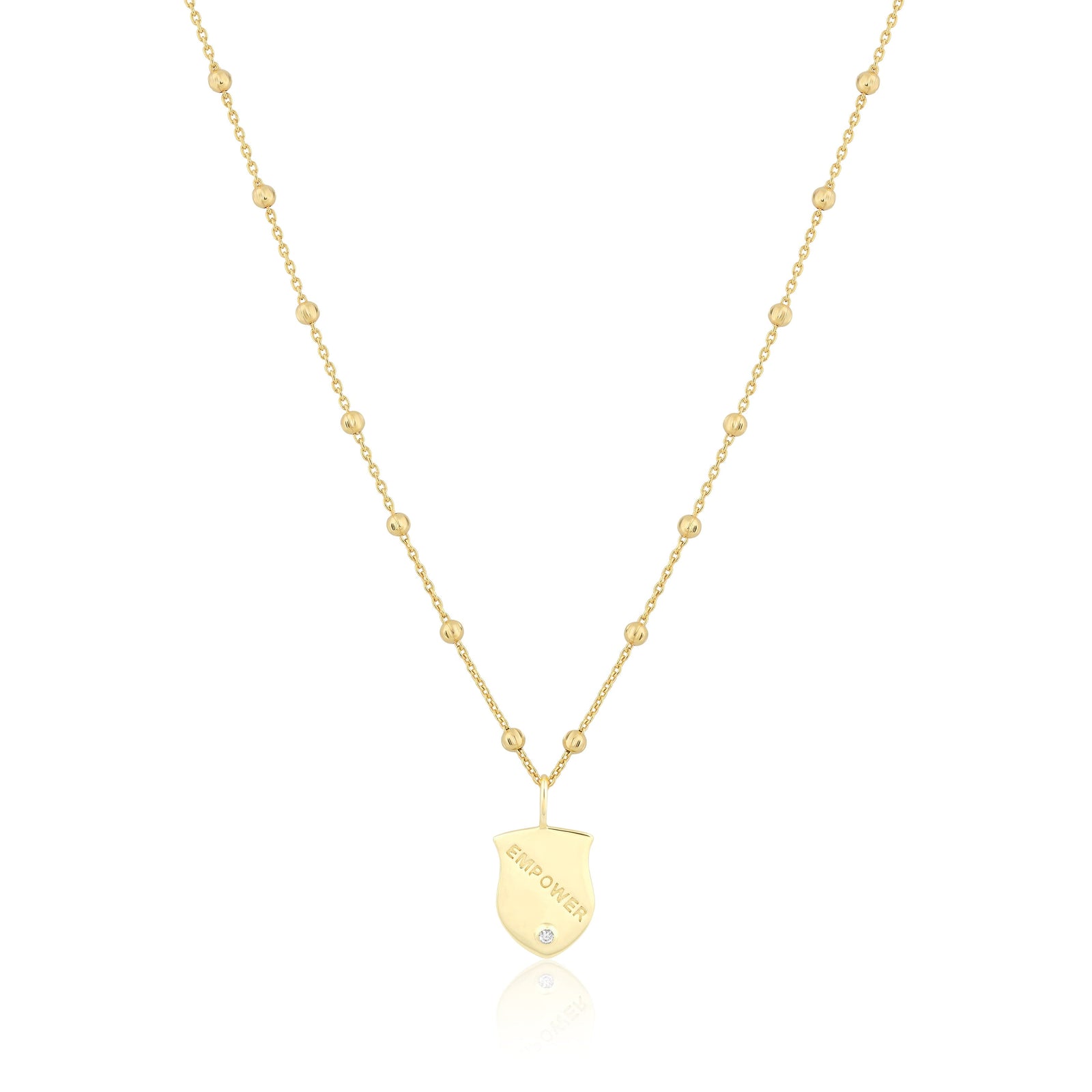 empower shield charm necklace