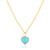 diamond pave turquoise heart necklace