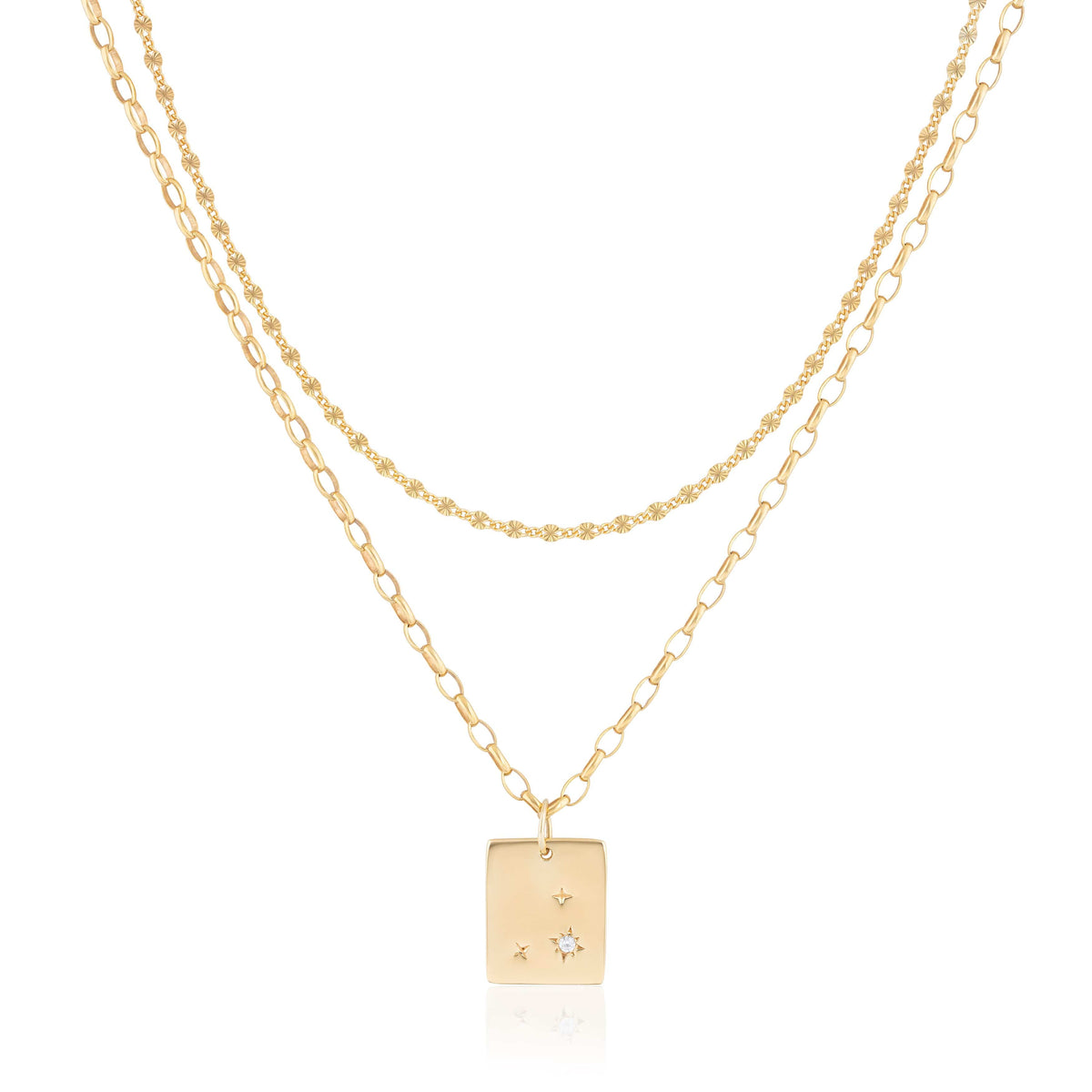 double layer | starburst dog tag