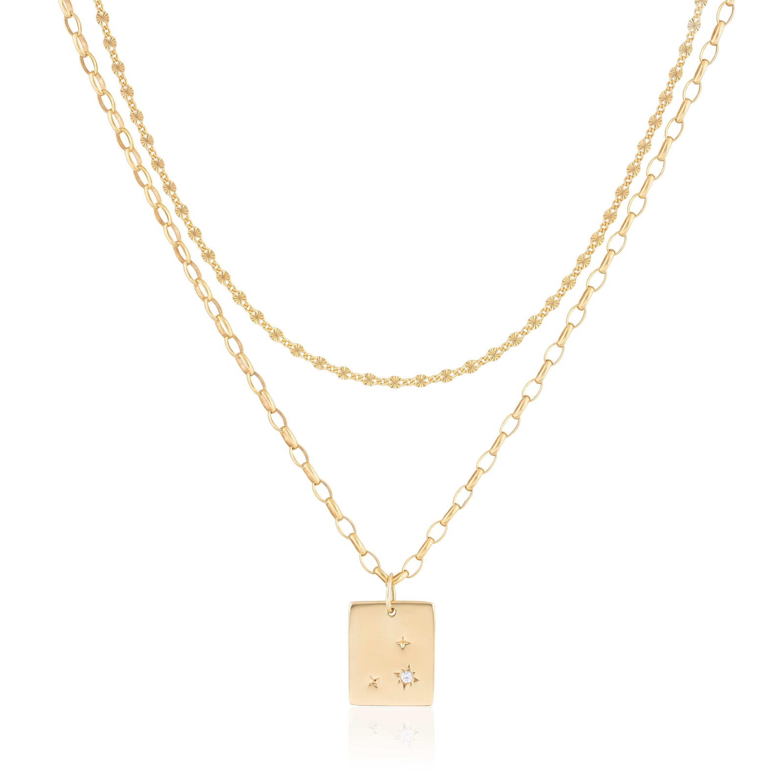 double layer | starburst dog tag