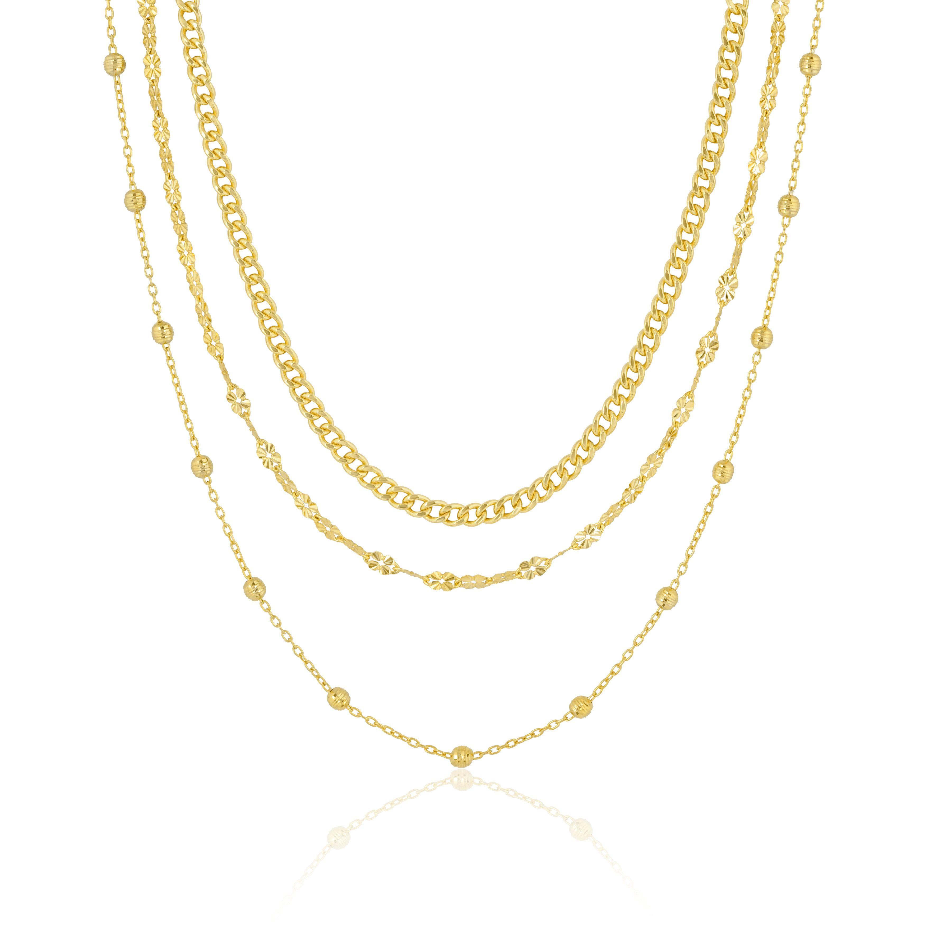 アクセサリー BRASS BALL CHAIN THREE-STRAND NECKLACE BRASS BALL CHAIN THREE-STRAND NECKLACE – THE SHOP YOHJI YAMAMOTO