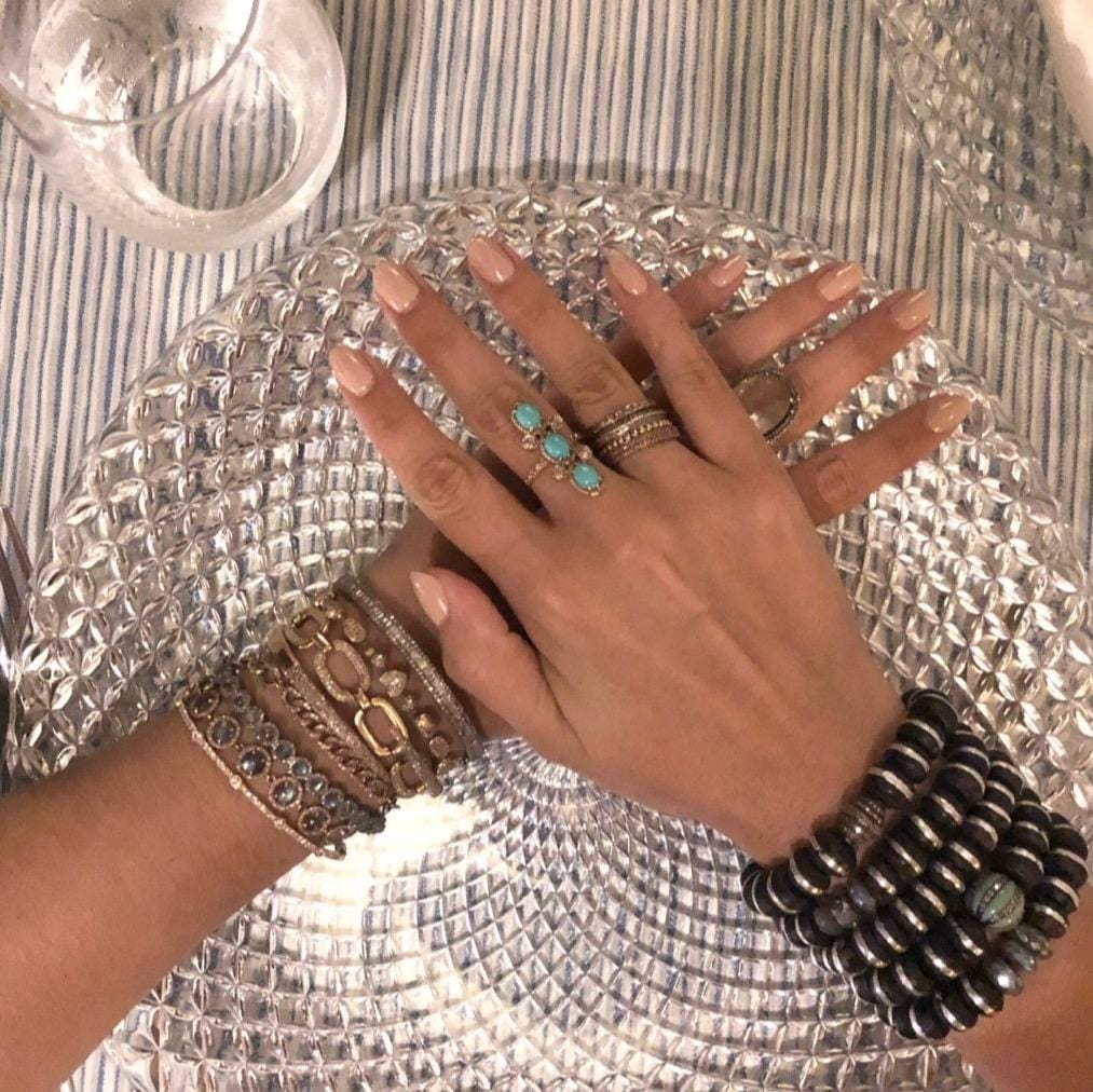 ela rae harlah ring turquoise moonstone diamond 14k rose gold model