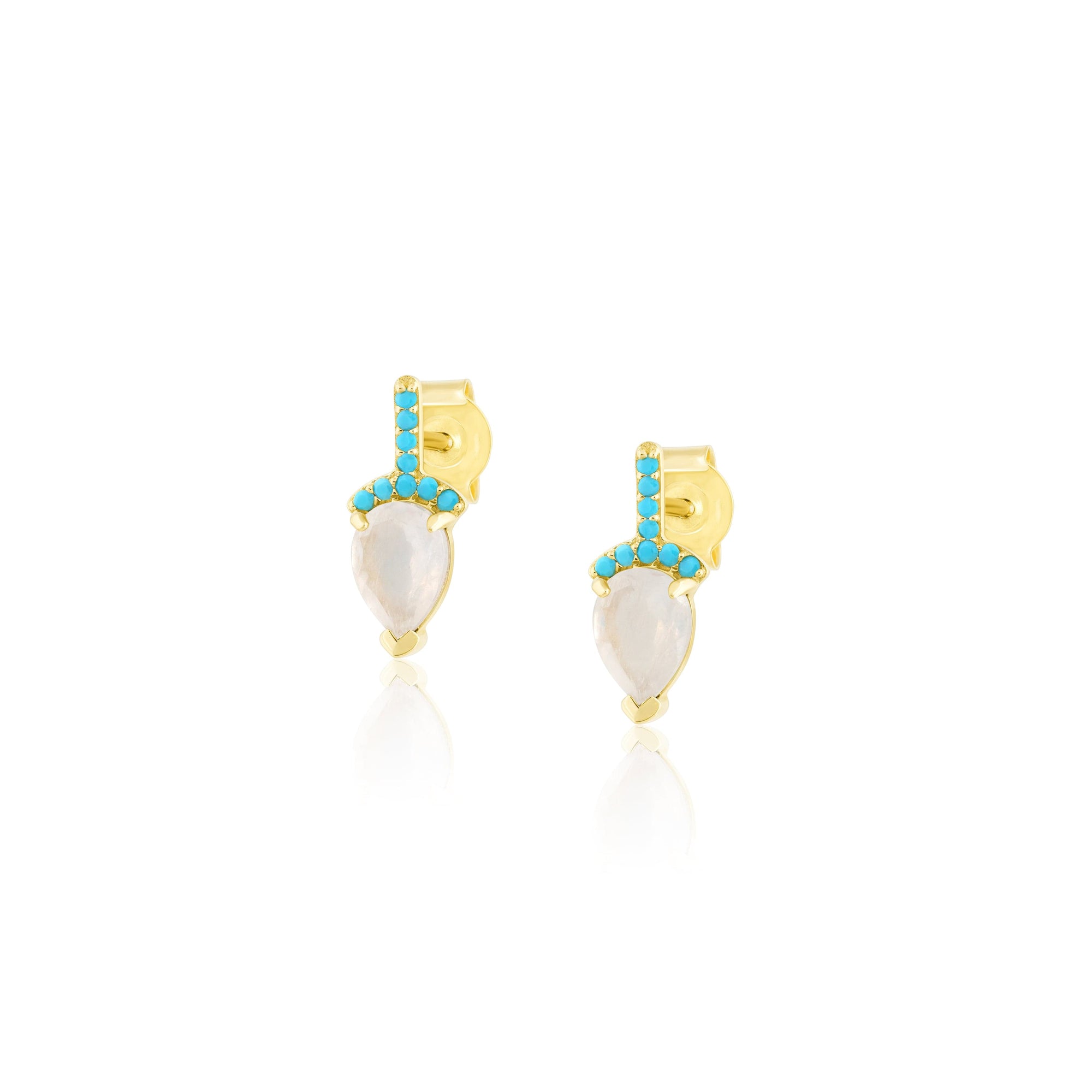 mini pear pave stone earrings