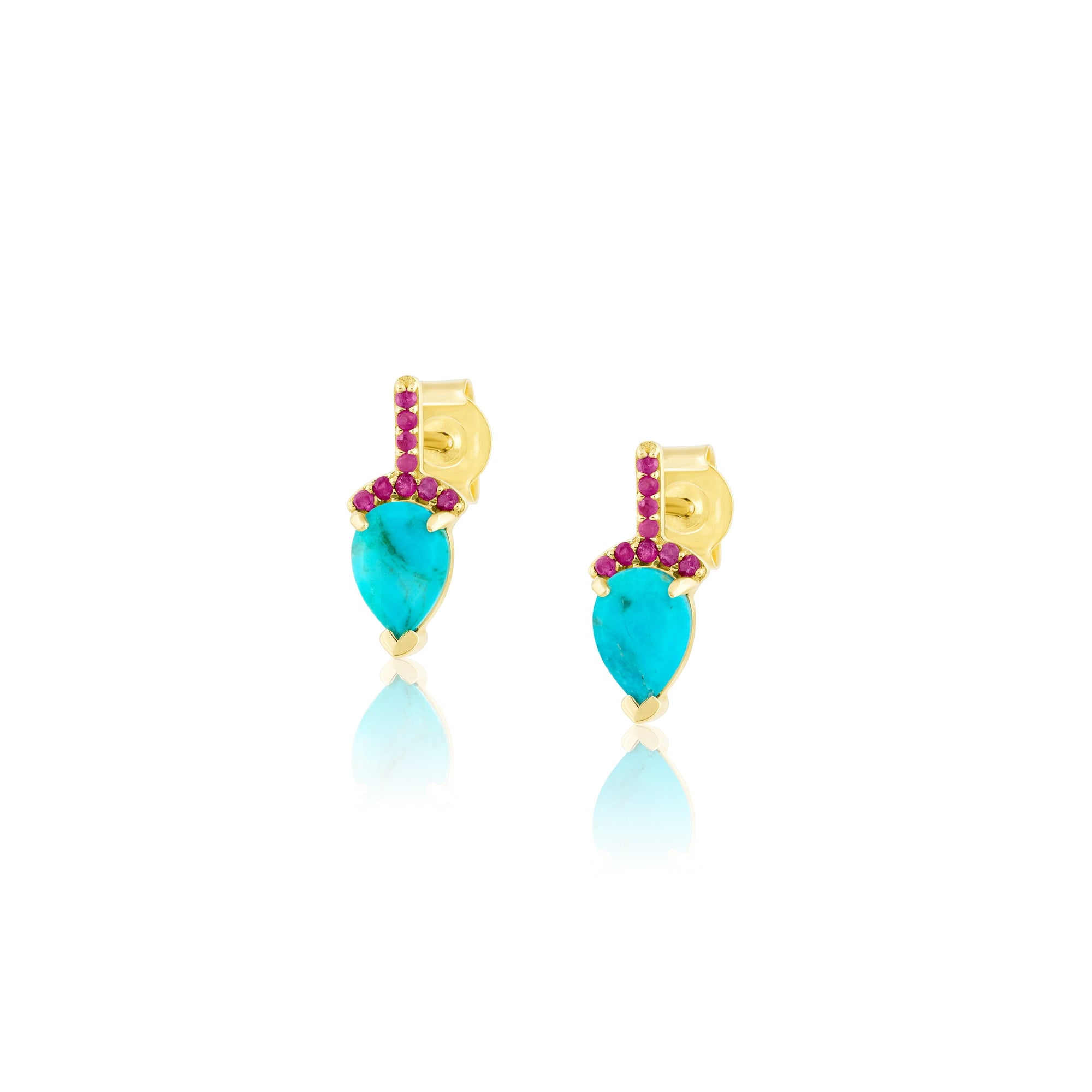 mini pear pave stone earrings