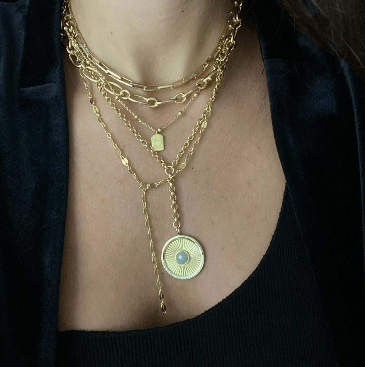 lara | mini rectangle ball chain