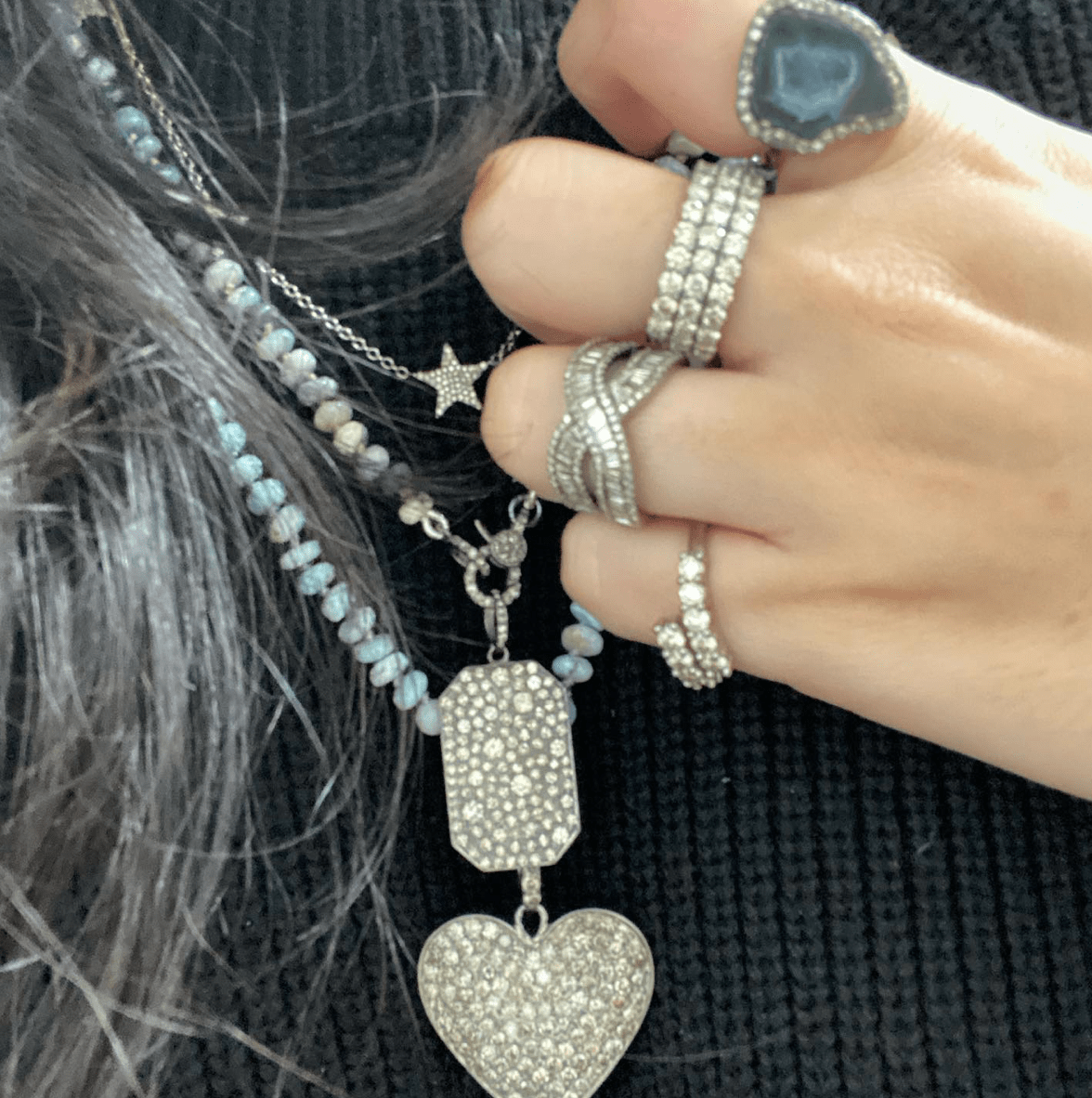 half full cut diamond band