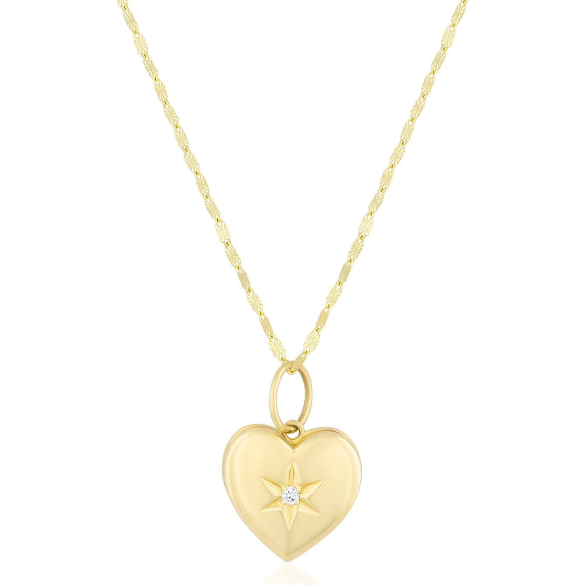heart starburst locket necklace