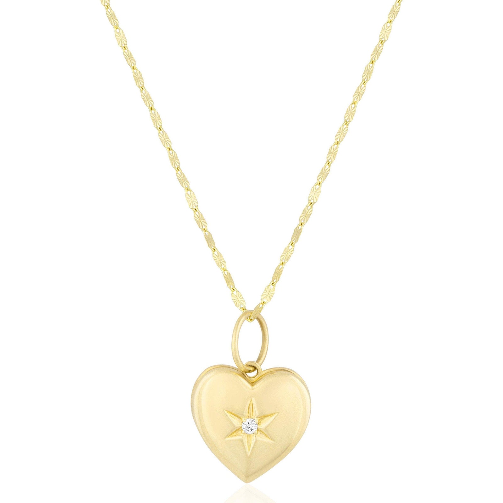 heart starburst locket necklace