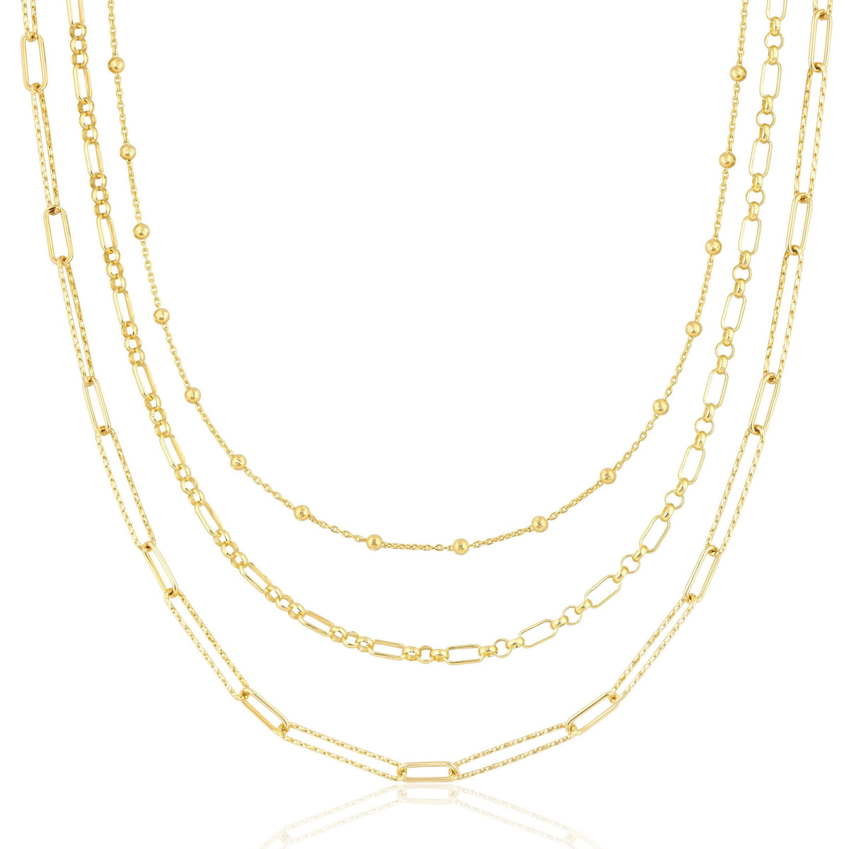 three layer chain | triple round &amp; oval