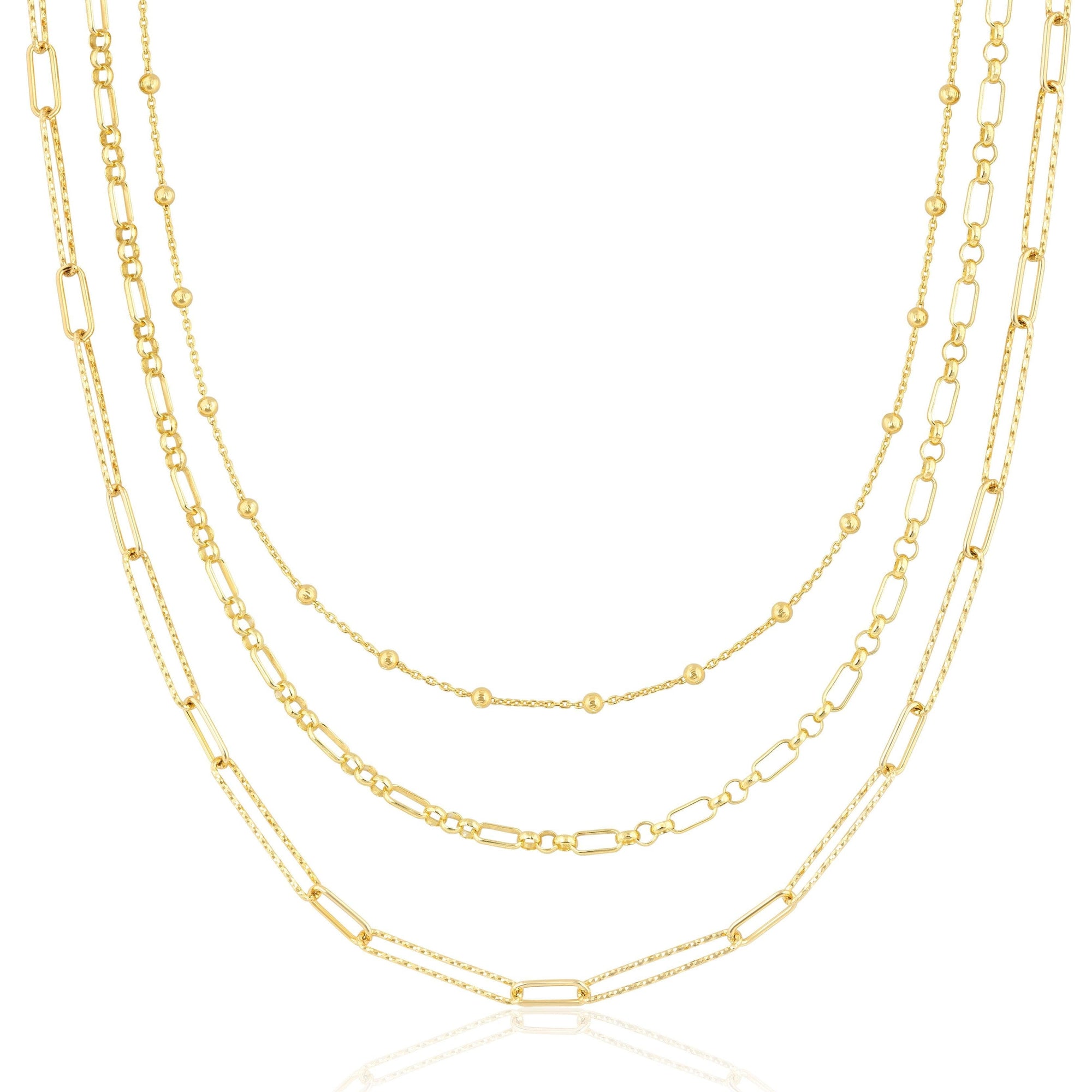 three layer chain | triple round & oval