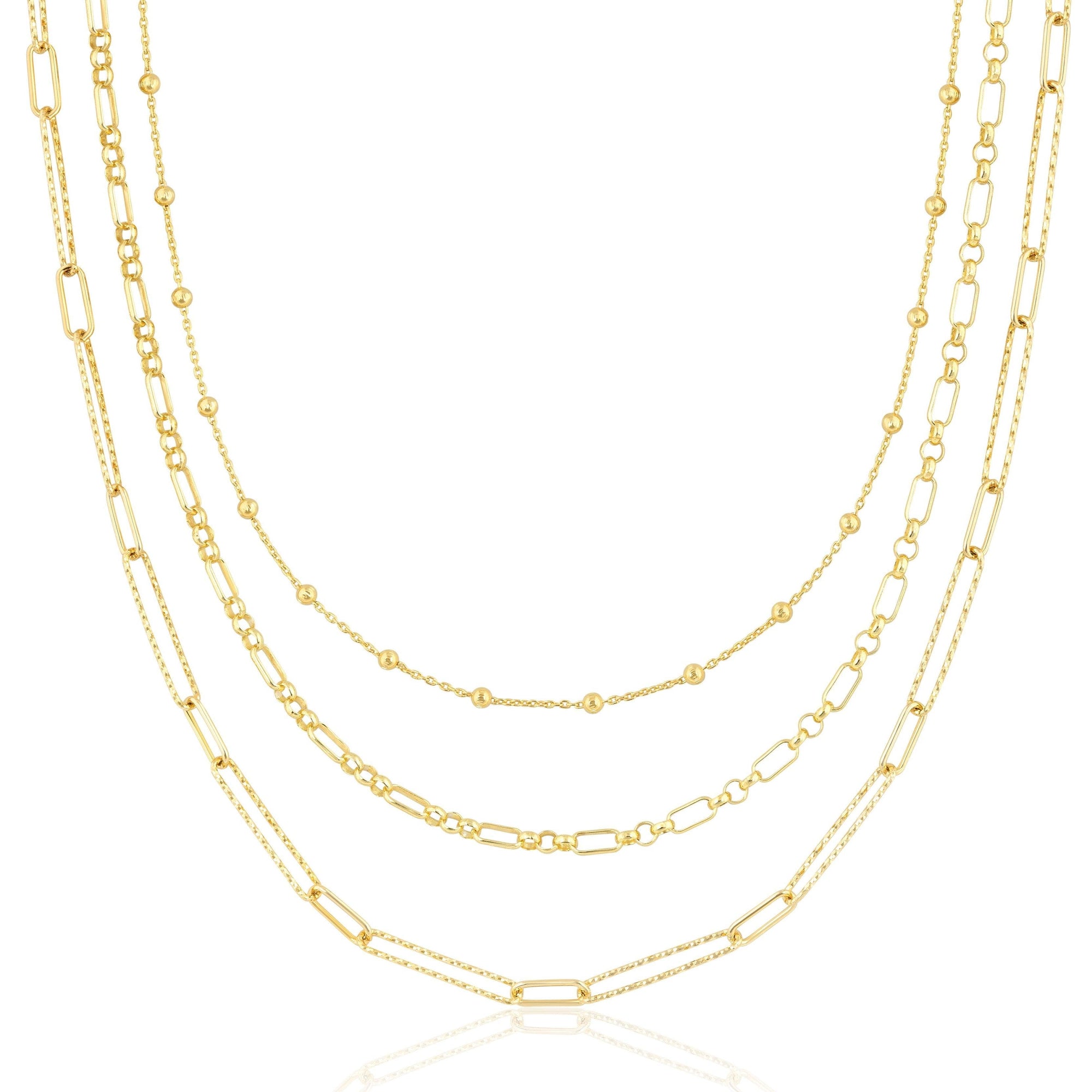 three layer chain | triple round & oval