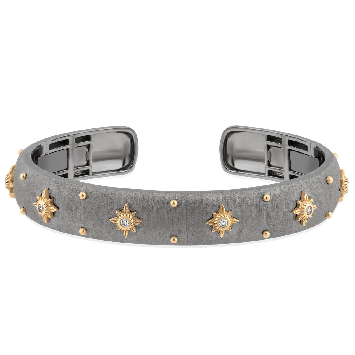matte two tone diamond star cuff