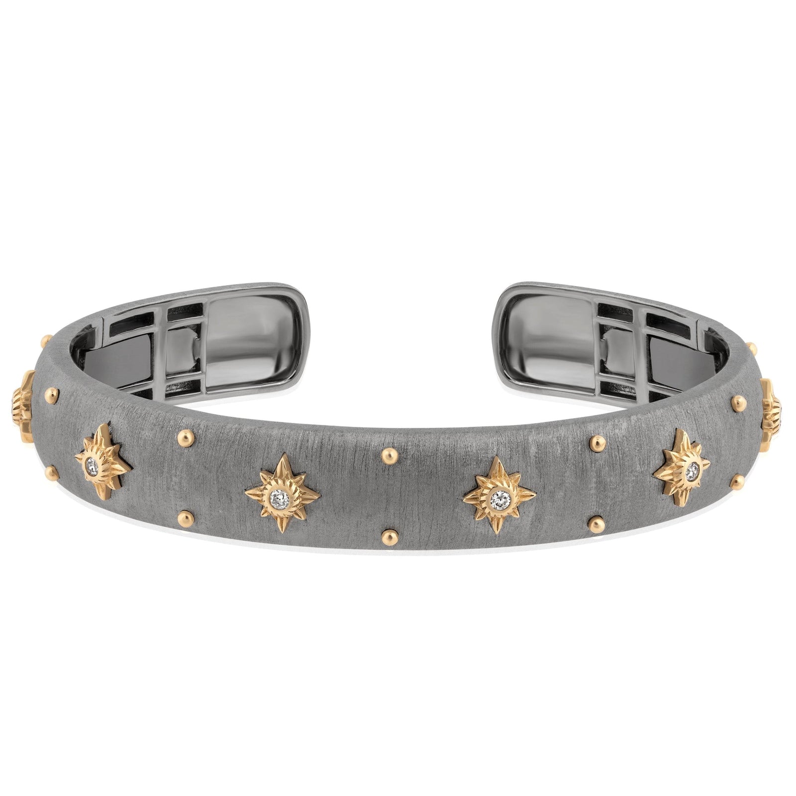 matte two tone diamond star cuff