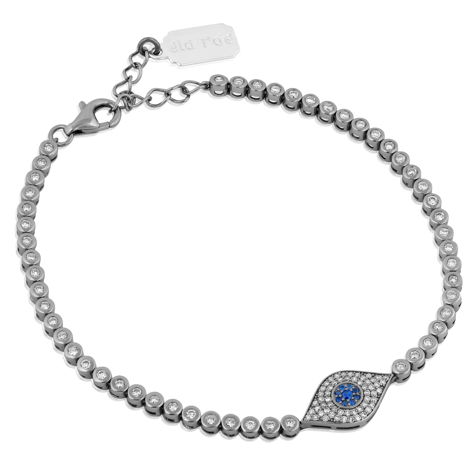 evil eye bezel tennis bracelet