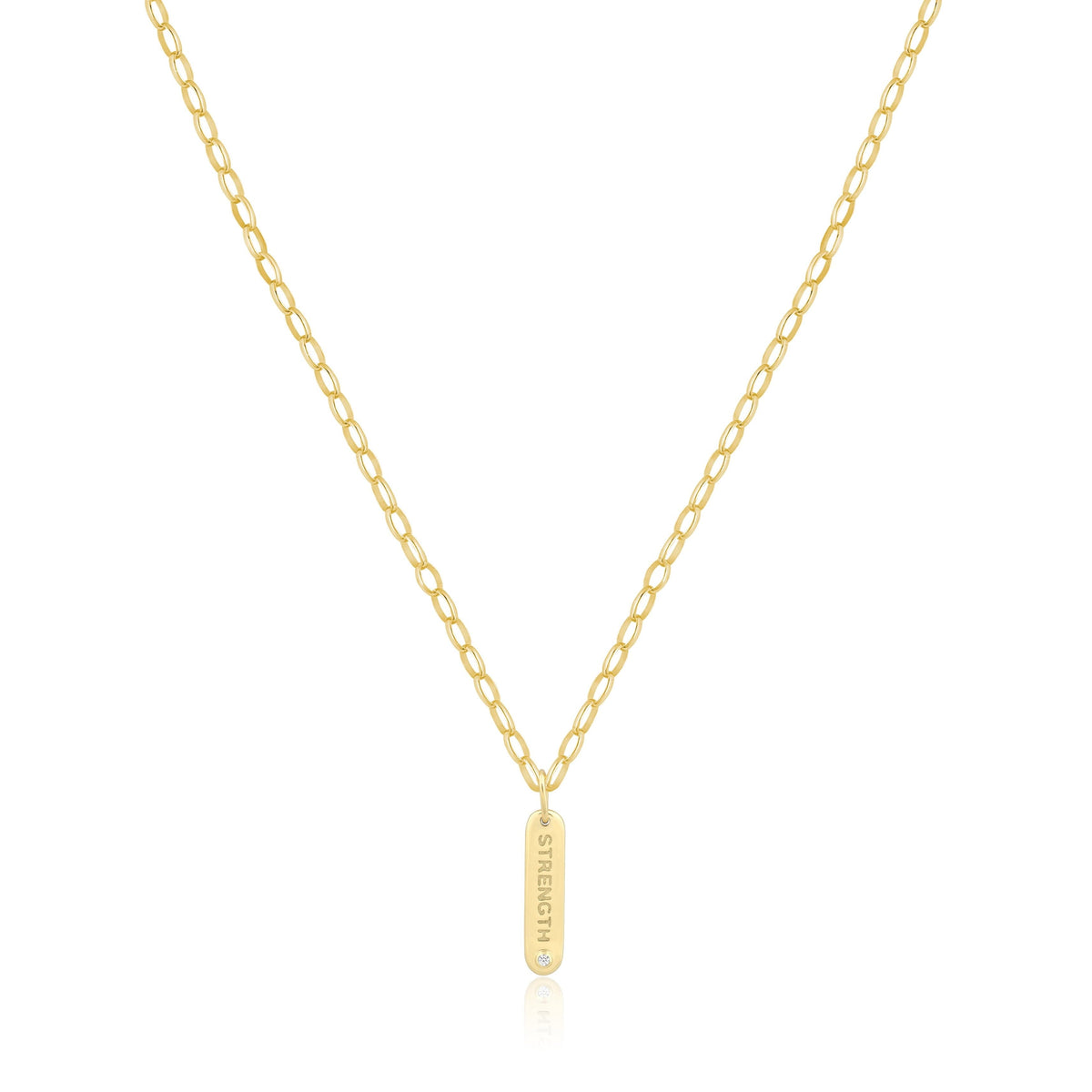 strength bar charm necklace