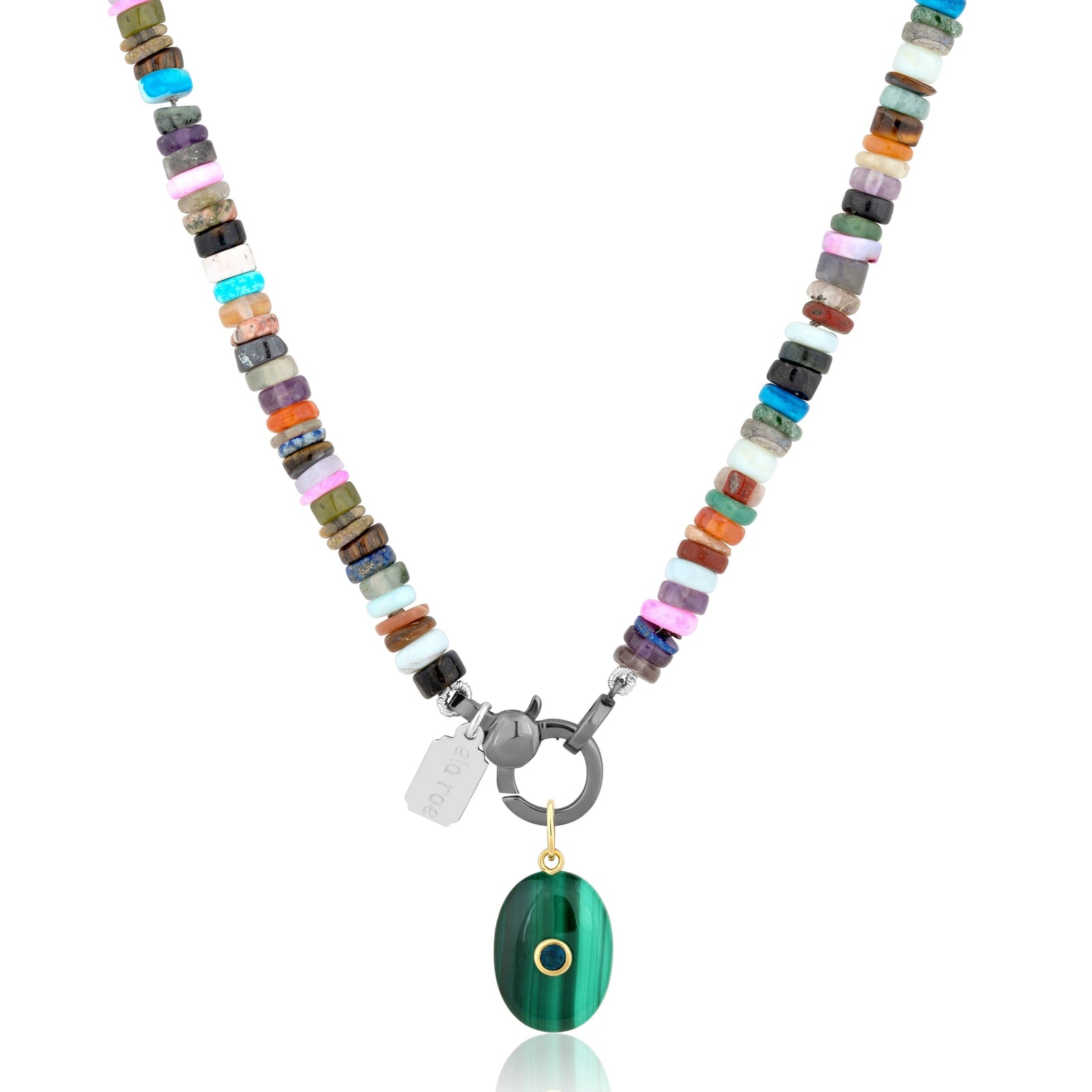 candy necklace | oval stone pendant