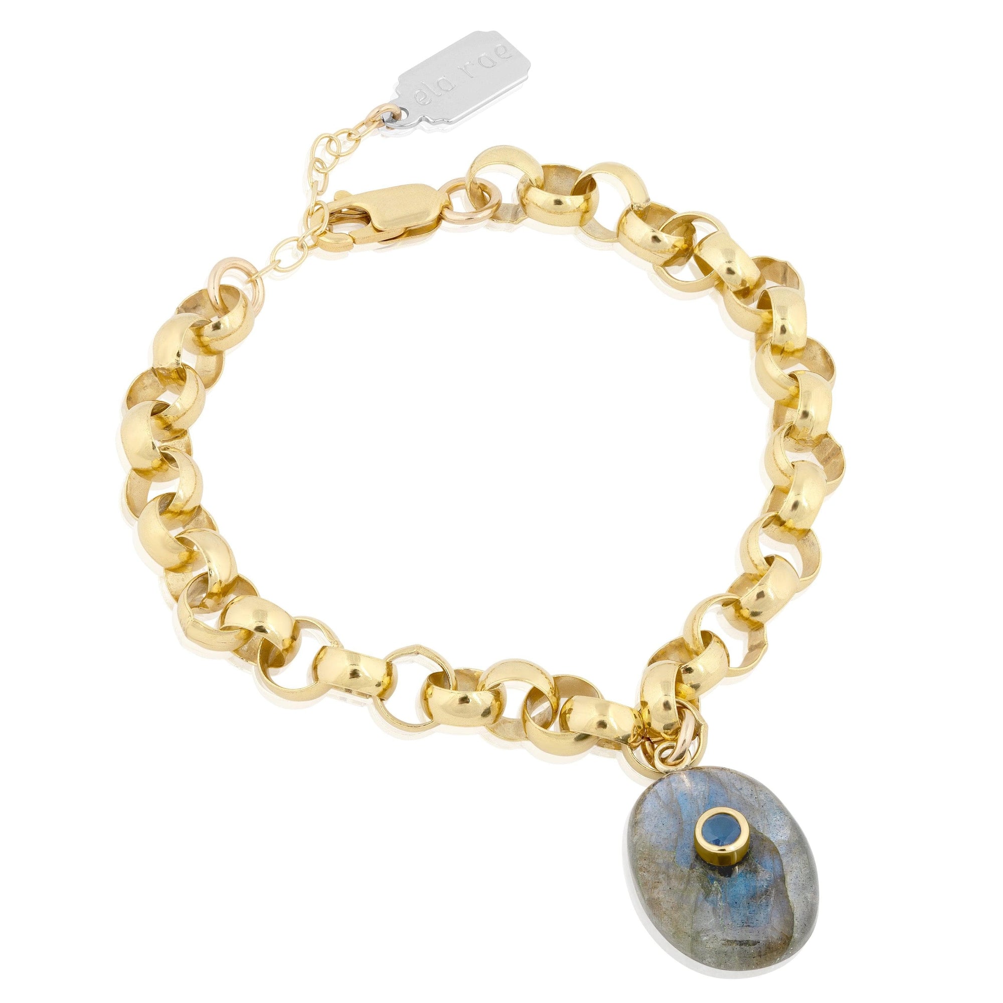 jumbo rolo bracelet | oval stone