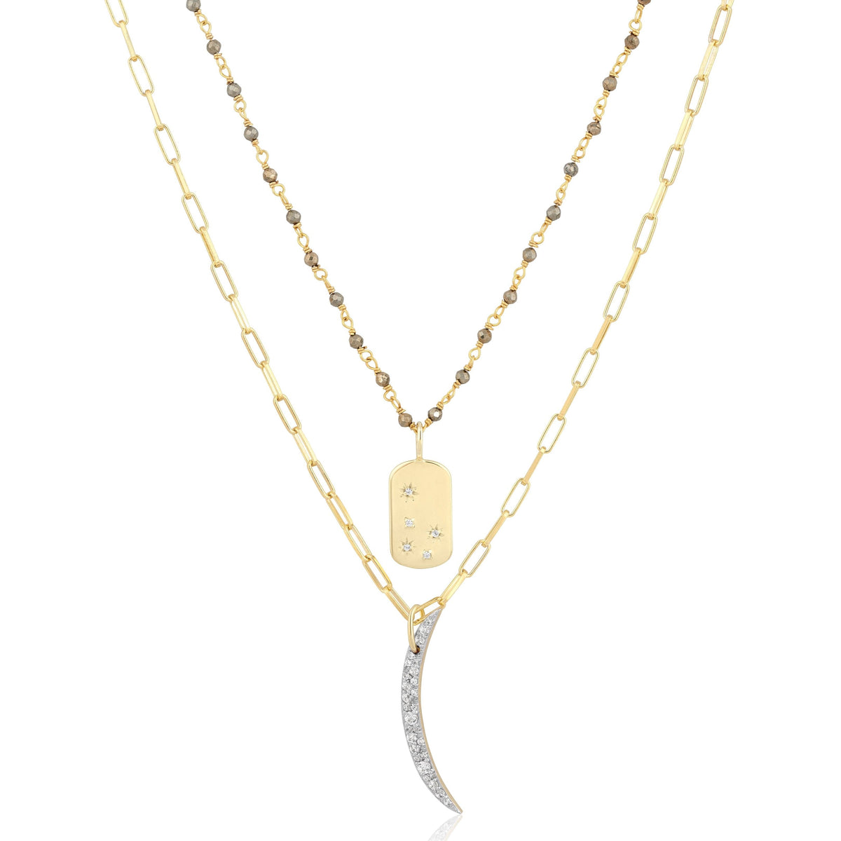 double layer | starburst tag &amp; moon sliver