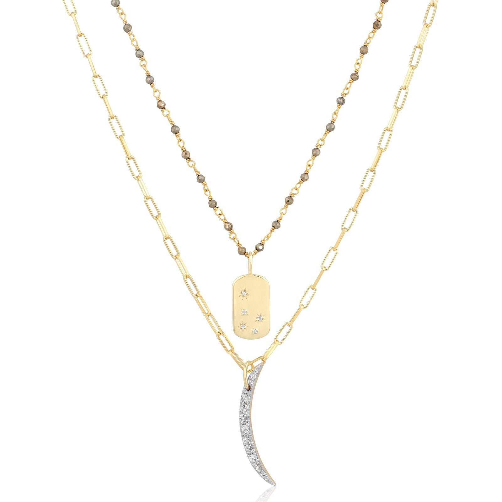 double layer | starburst tag & moon sliver