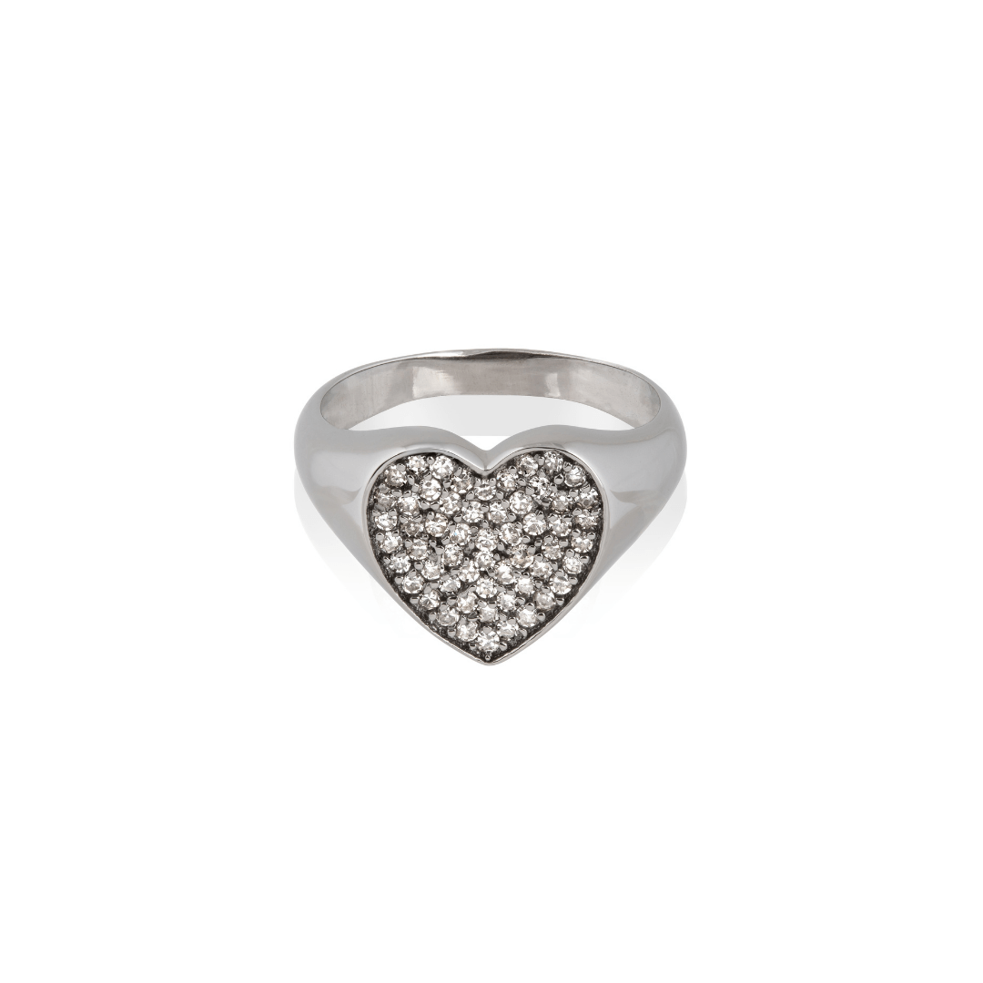 Diamond heart pinky ring Clearance