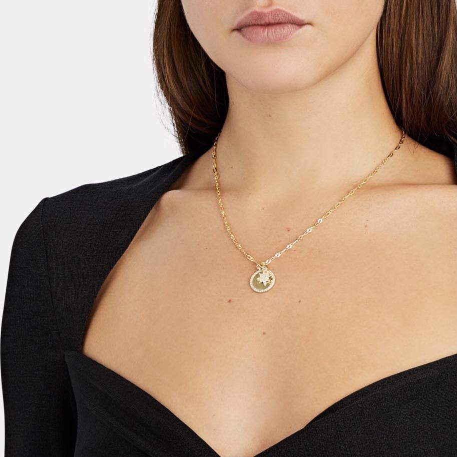 pave outline disc | mini starburst