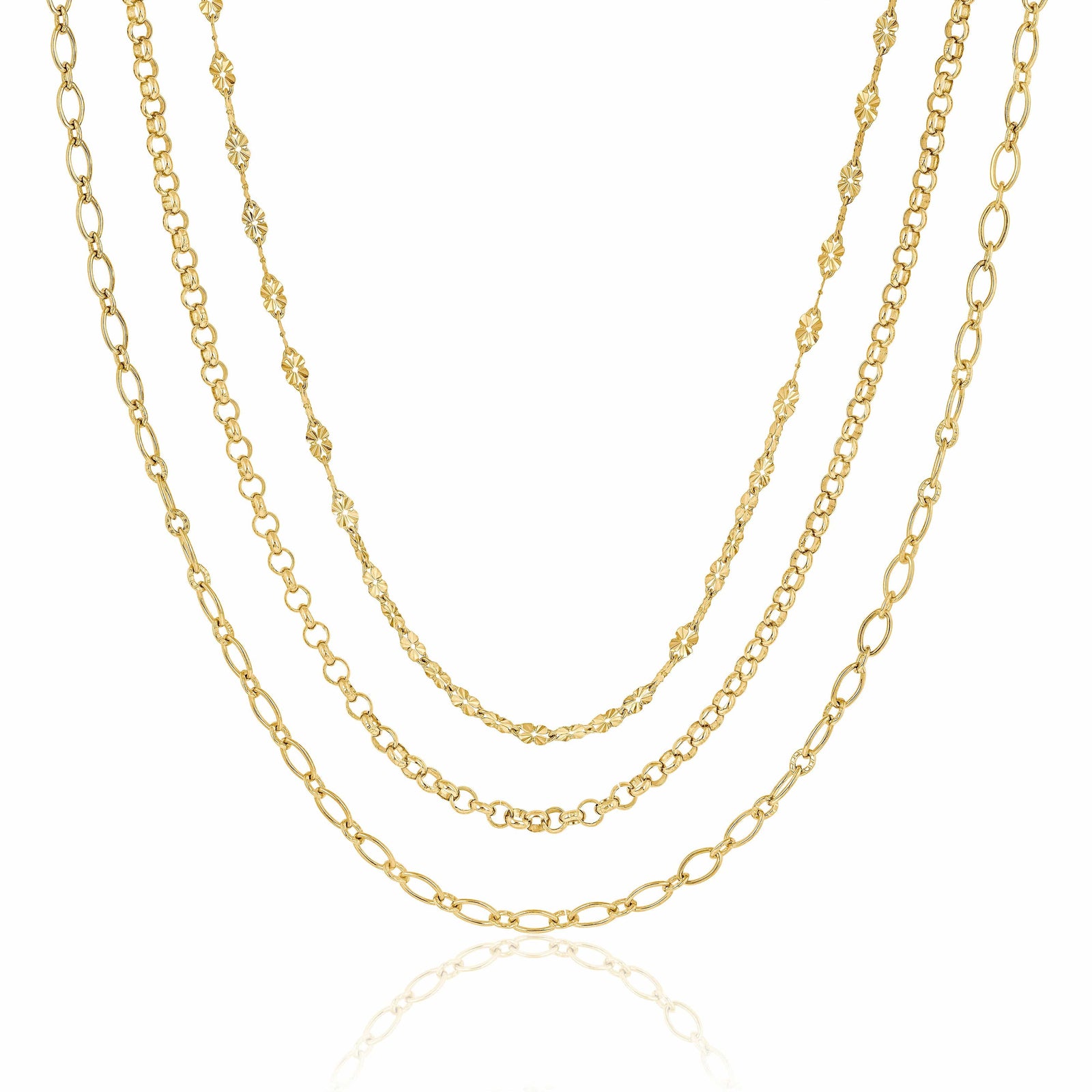 three layer chain | oval & round