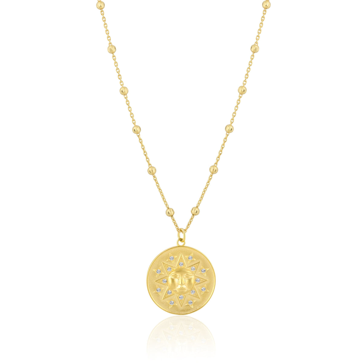 sun face pendant necklace