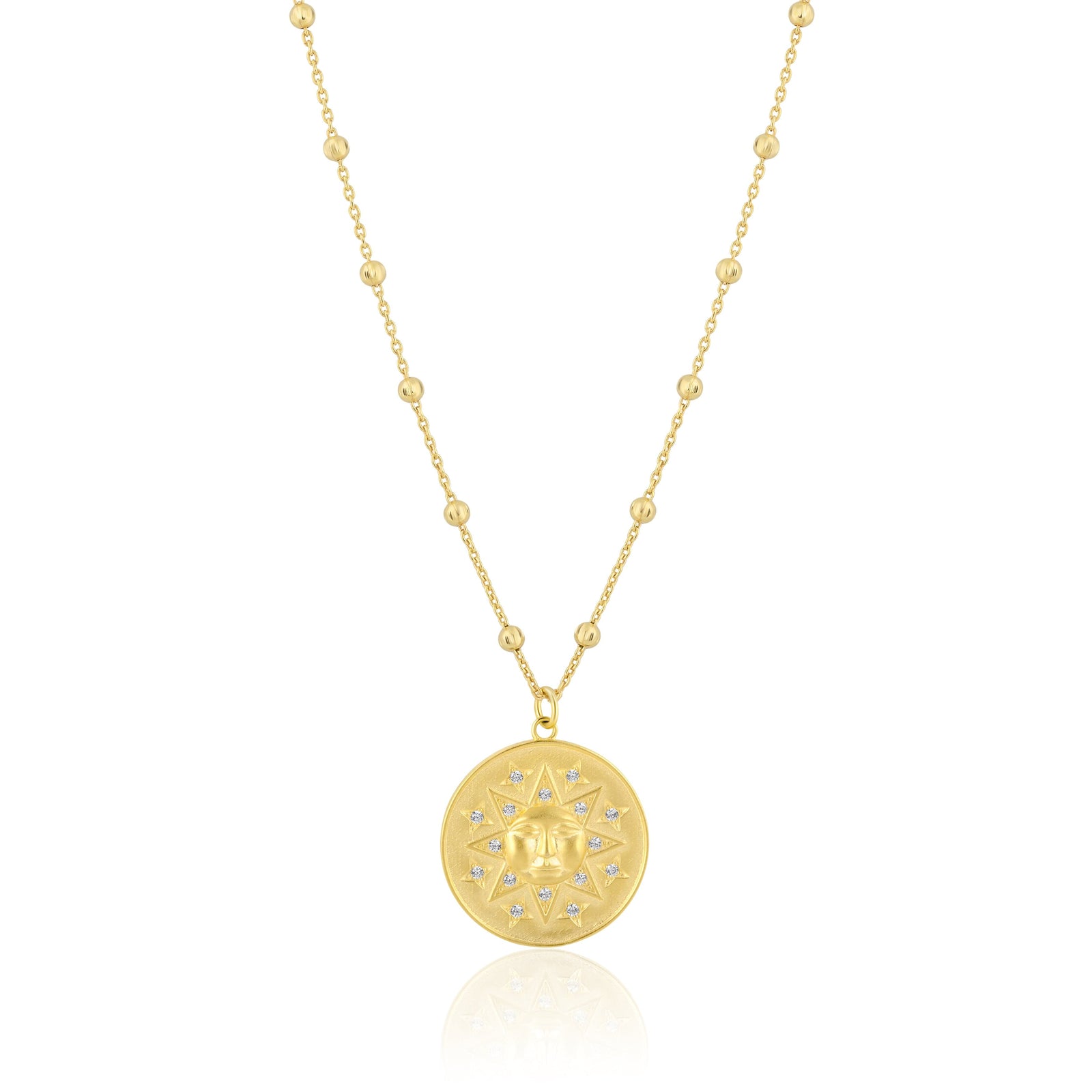 sun face pendant necklace